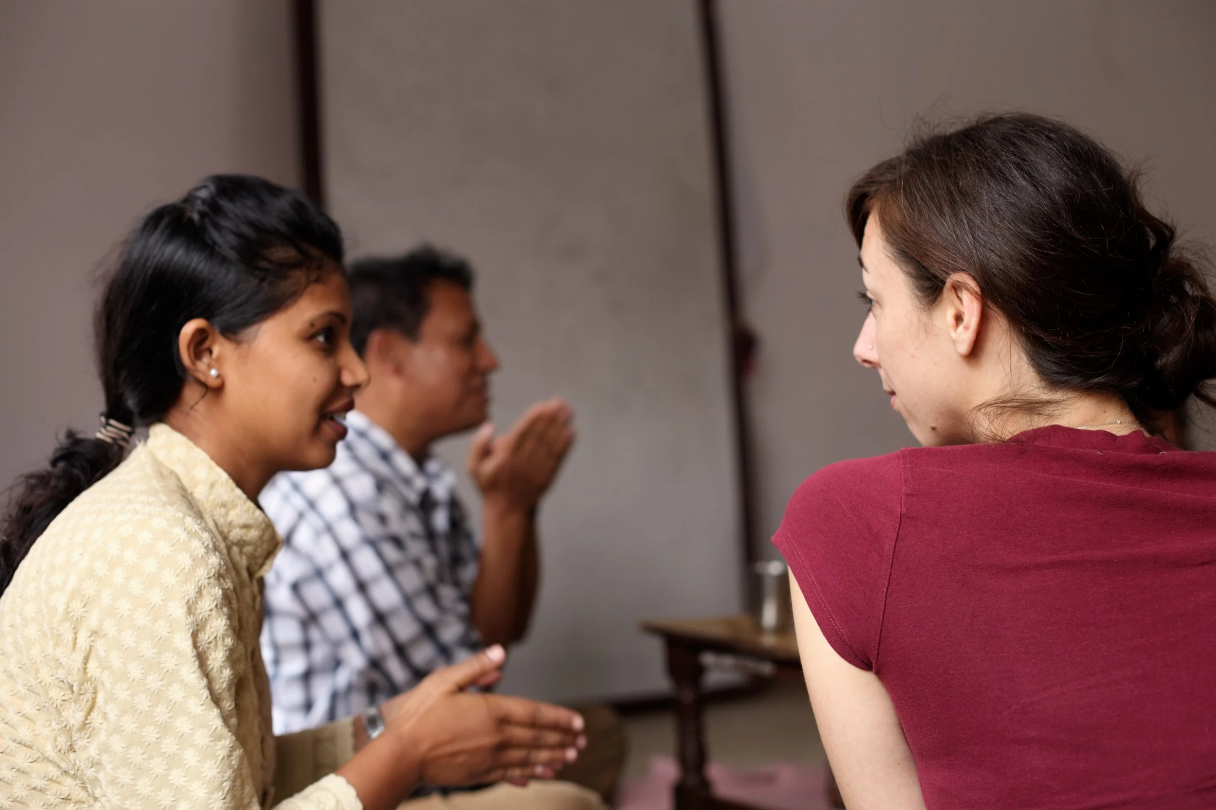 Me with Kamal and Simrin during a workshop - my ParticipAid partners and the best collaborators I could hope for!
