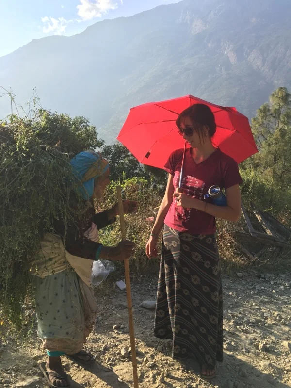My favorite person to run into on the road - my Nepali Grandma!