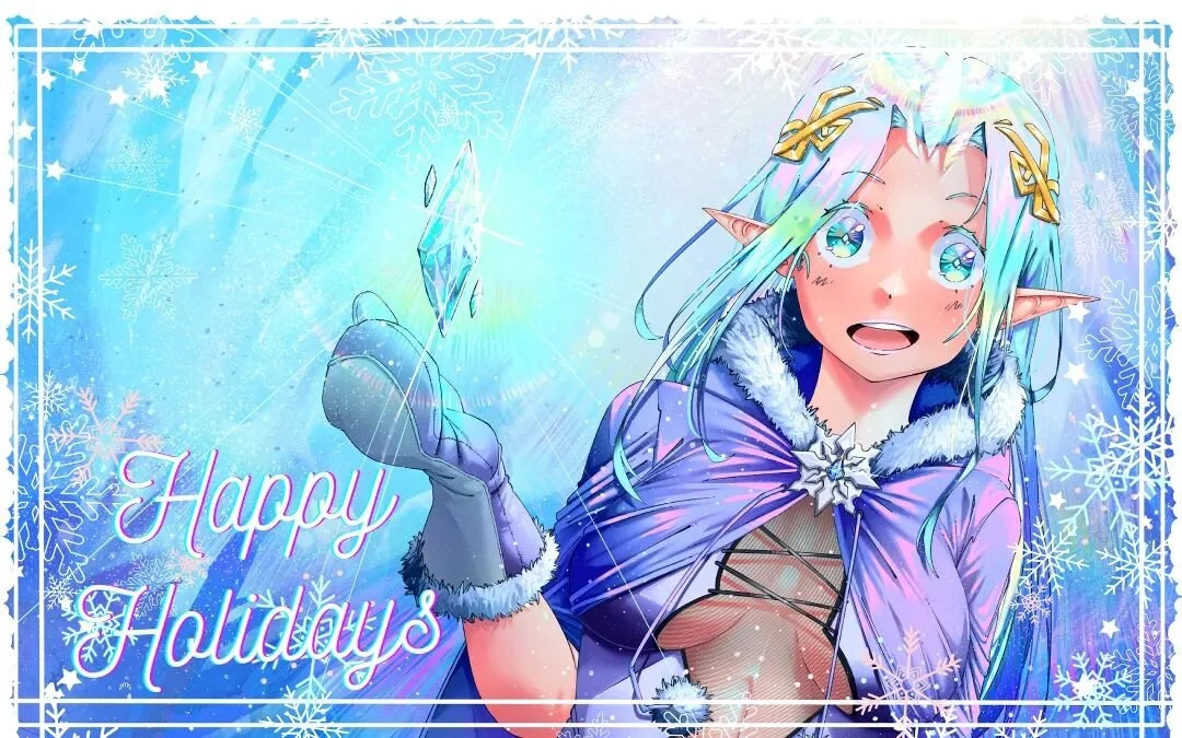 Heyo everyone!
This year I made a holiday card for you guys and it is completely FREE! All you have to do is go over to my website (studiokazeko.com) and go to the holiday card page and save it for yourself. You can send it as an ecard or print it ou