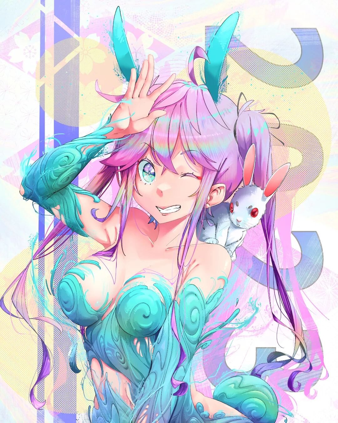 Hey y'all I have been super busy so I forgot to post my new year's illustration. Well it is here now and I hope you like it. 

#newyearsillustration #animegirlart #clipsstudiopaint #yearoftherabbit #characterillustration #studiokazeko