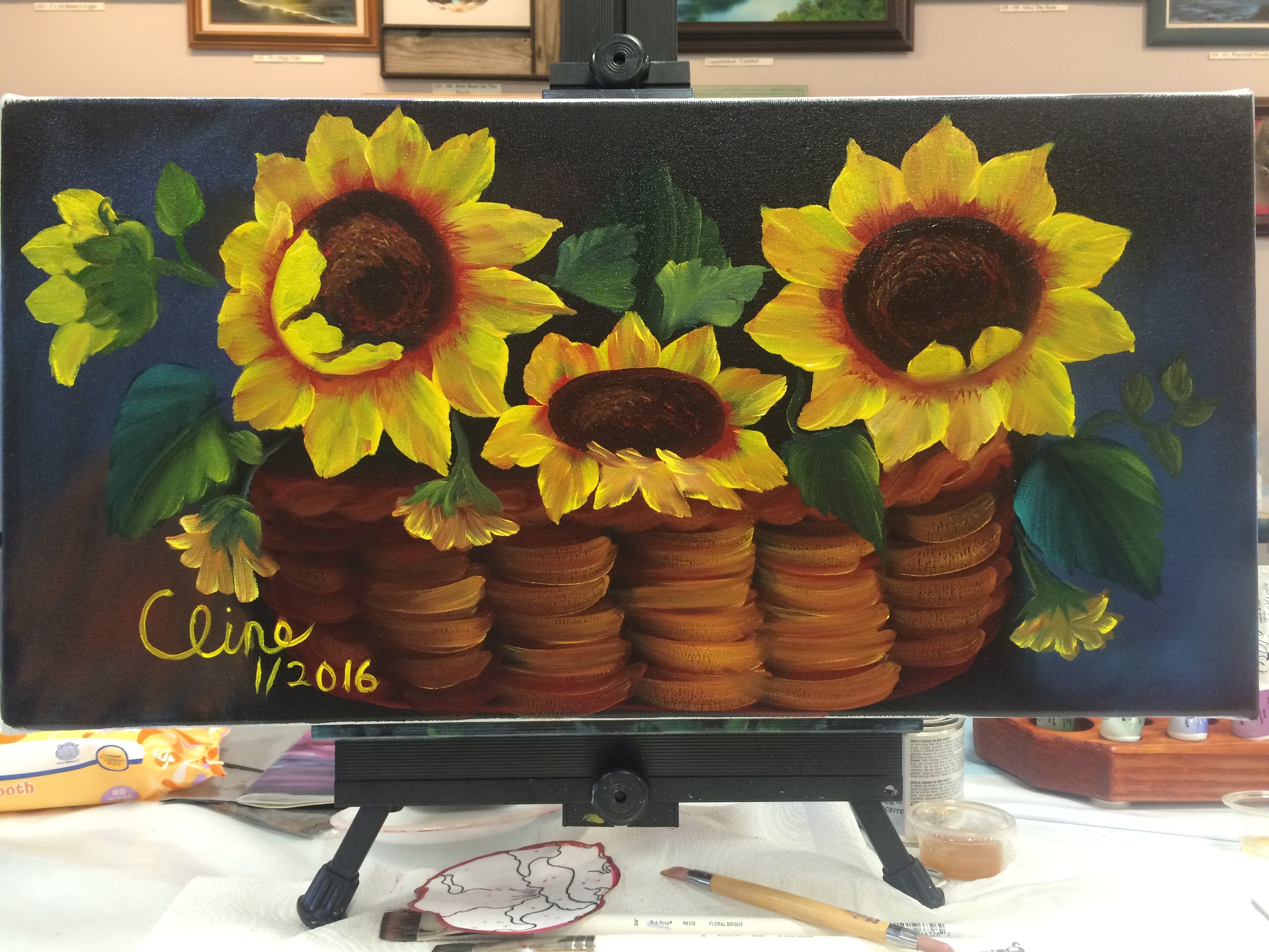 Sunflowers in a Basket