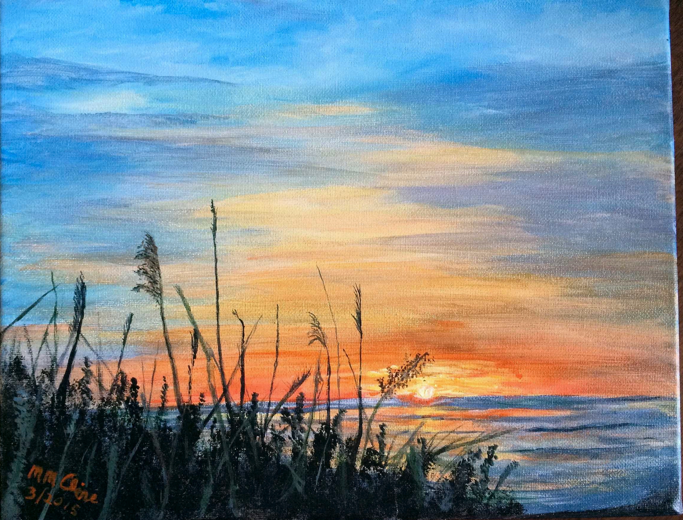 Tybee Sunset in acrylic