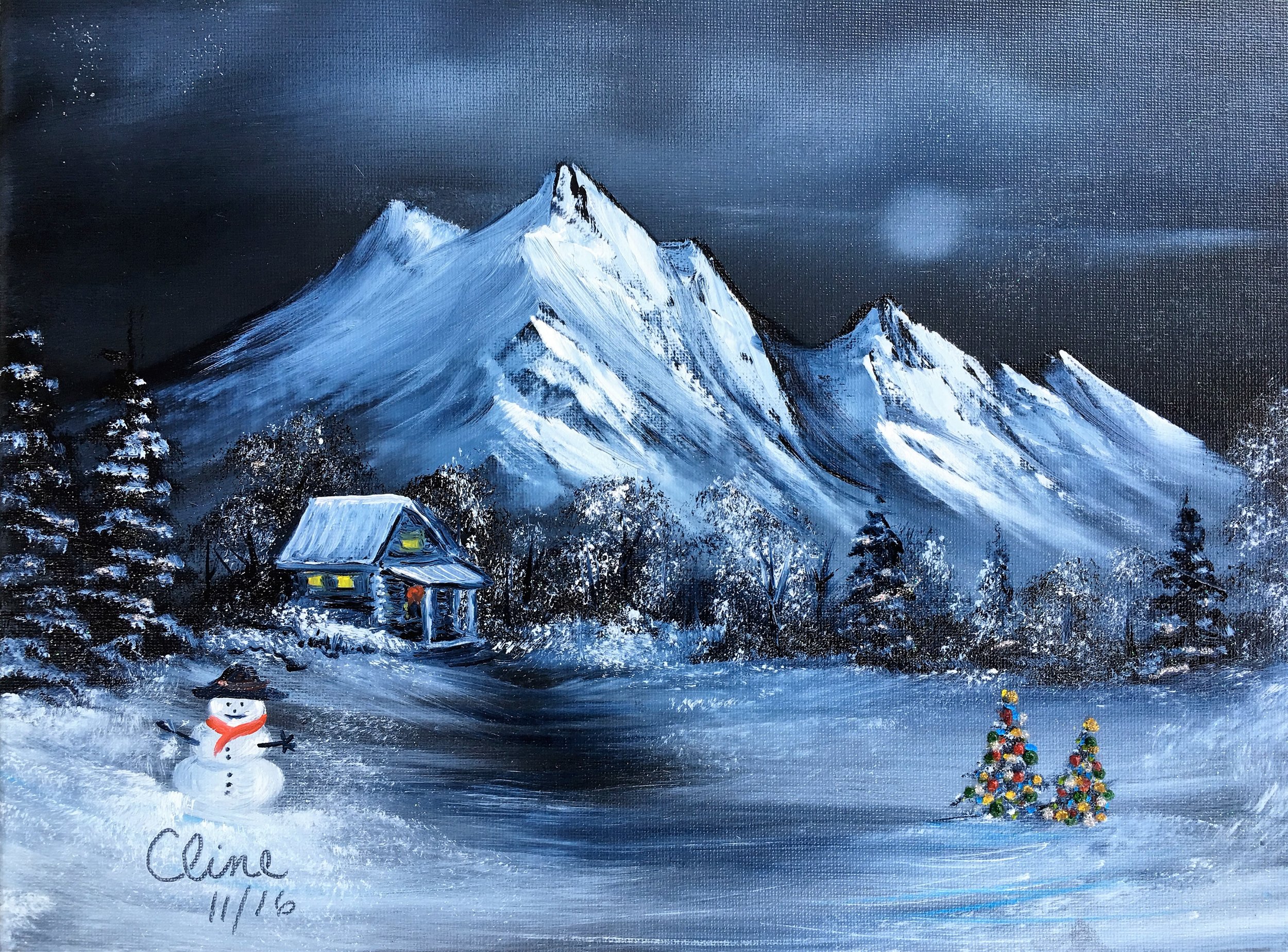 "Moonlit Mountain Christmas"