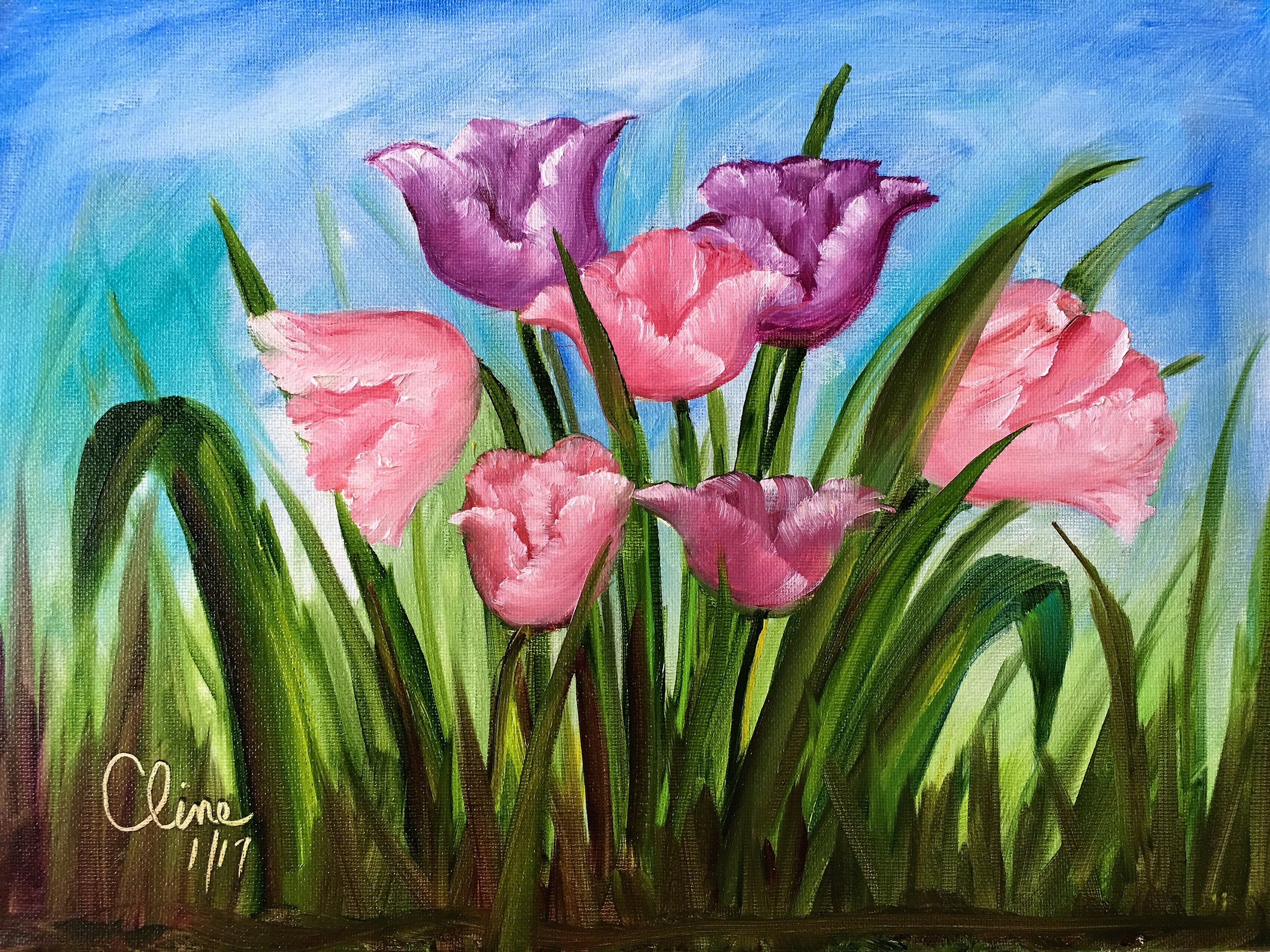 "Pink and Purple Tulips"