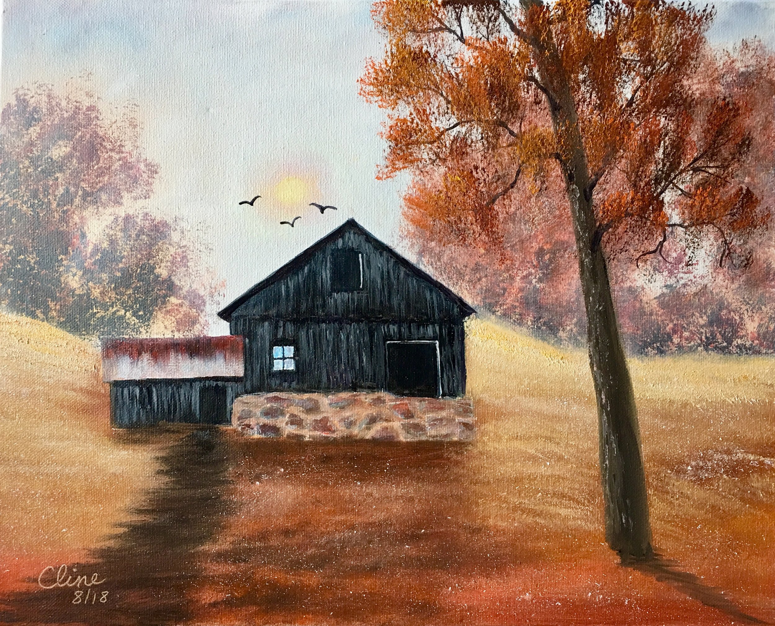 "Misty Autumn Barn"