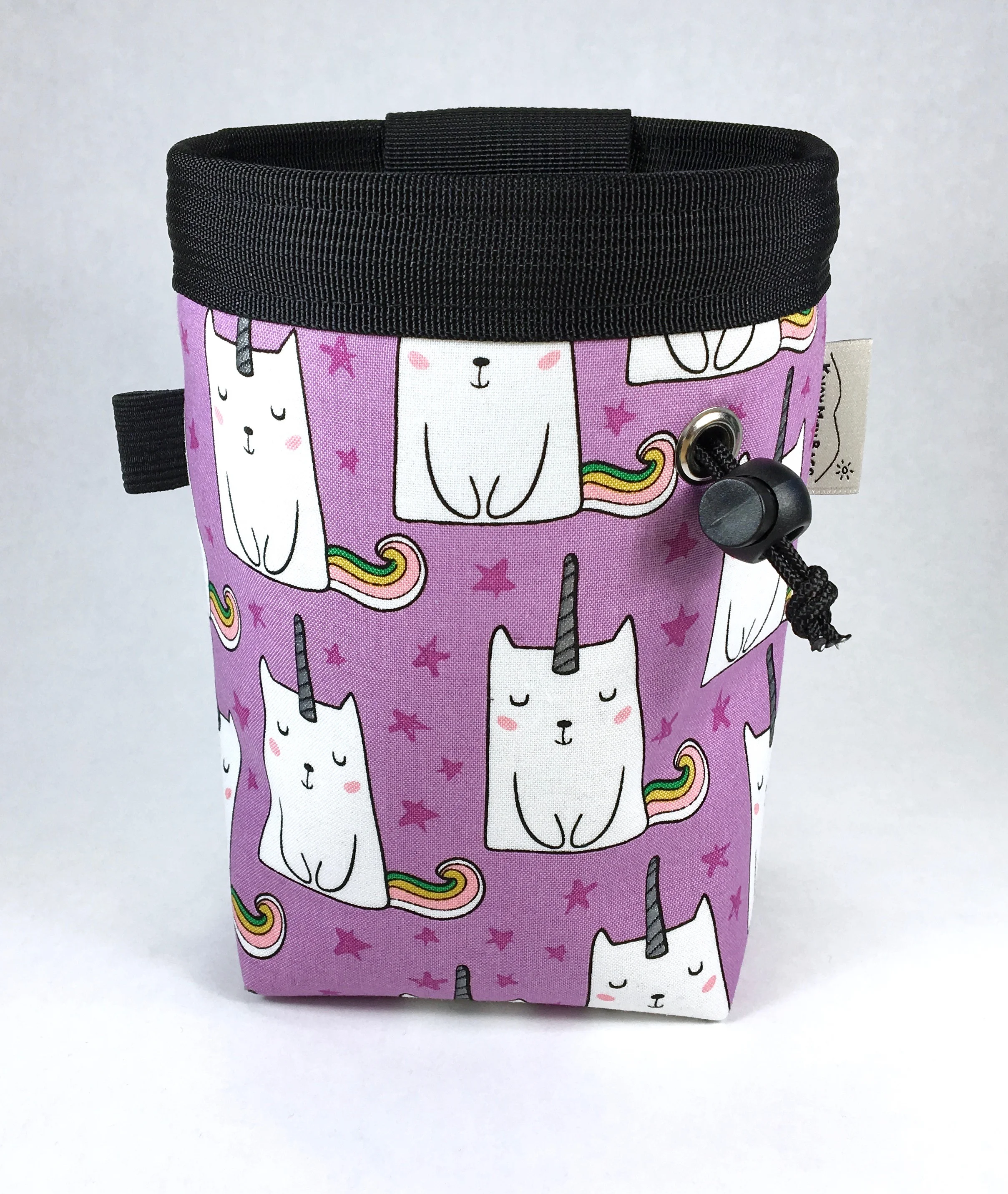 rock climbing chalk bag, unicorn cat, knox mtn bags
