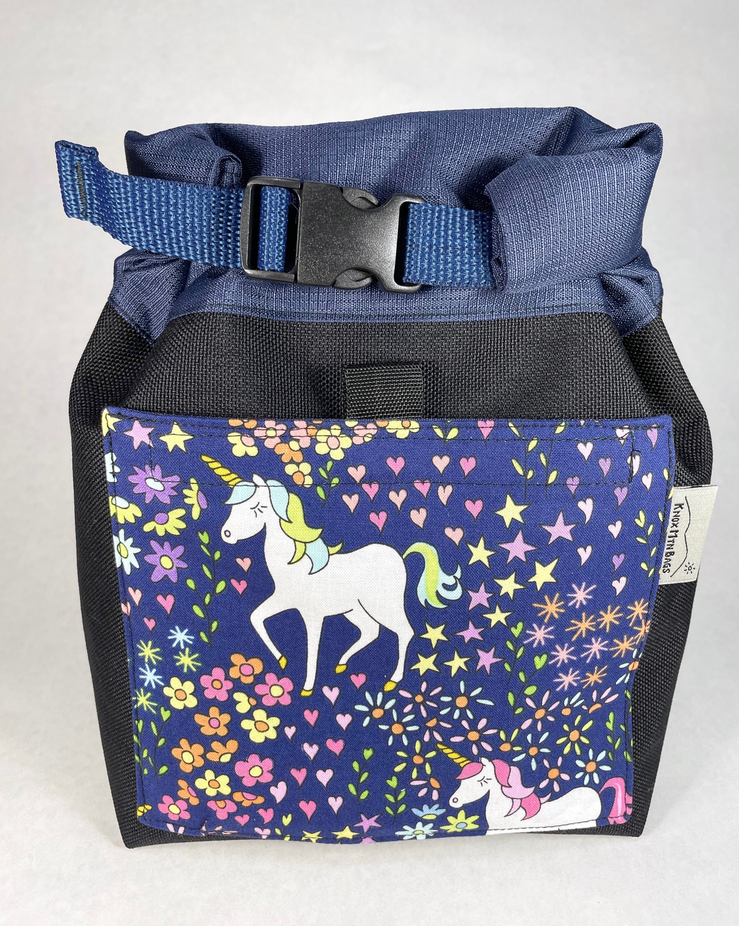 unicorn prance among colorful flowers, stars, and hearts chalk bucket