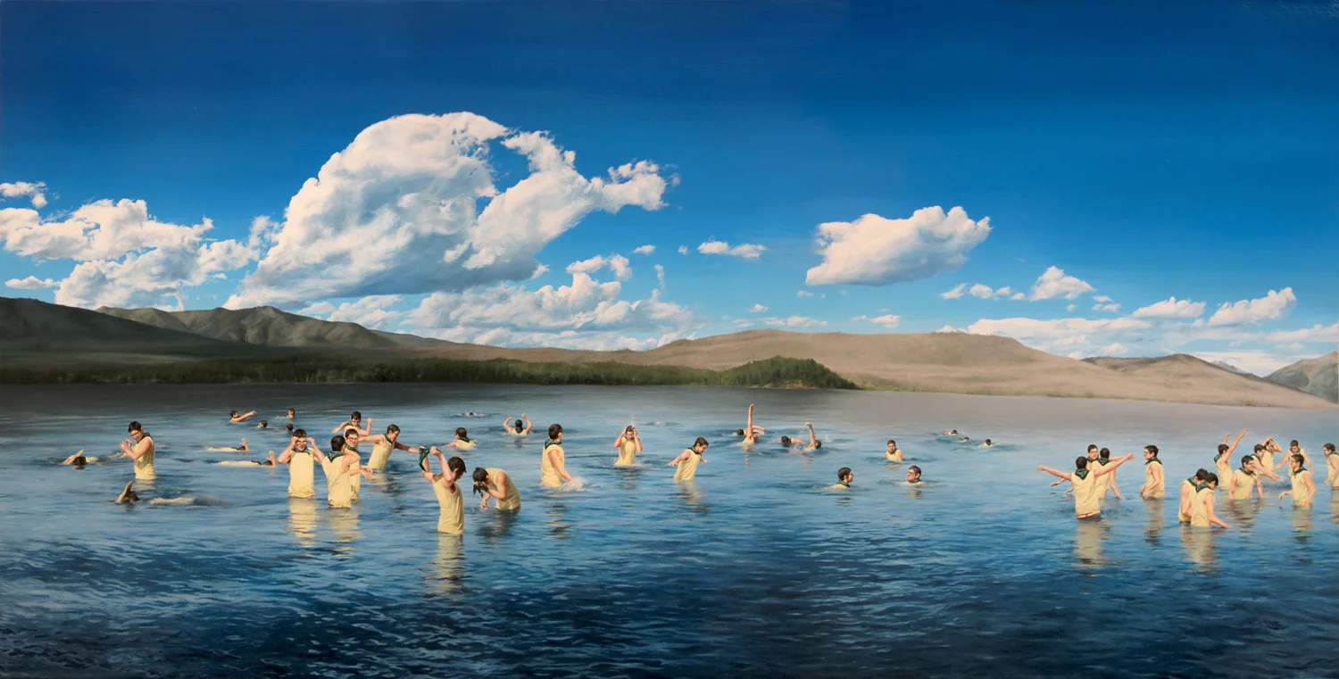 Untitled (Lake McDonald), oil on canvas, 21" x41", 2012