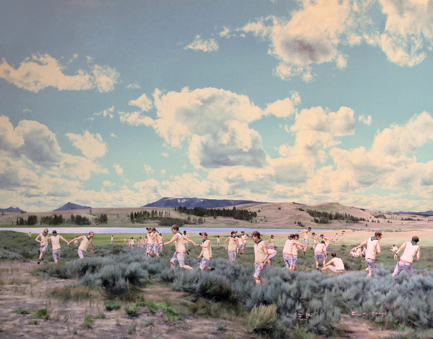 Untitled (Yellowstone, Swan Lake), oil on canvas, 36" x 46", 2014