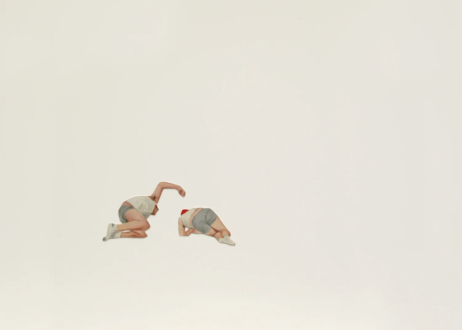 Untitled (Tumblers 2), oil on paper, assembled on paper, 5" x 7", 2012