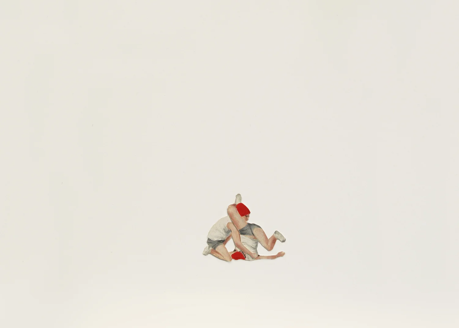 Untitled (Tumblers 8), oil on paper, assembled on paper, 5" x 7", 2012