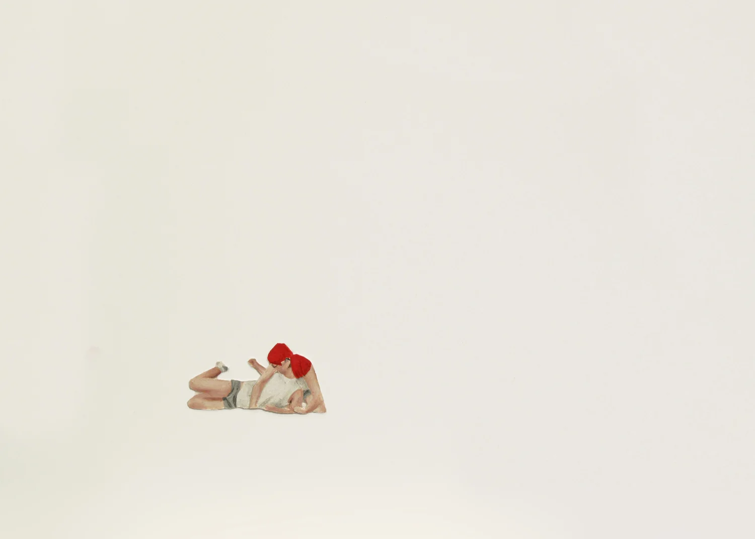 Untitled (Tumblers 15), oil on paper, assembled on paper, 5" x 7", 2012