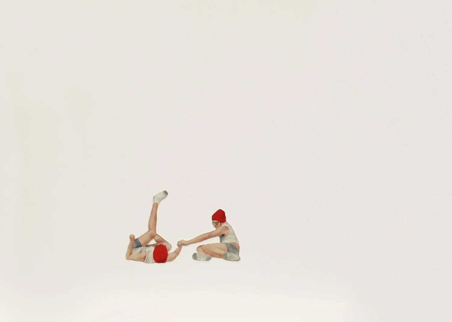 Untitled (Tumblers 1), oil on paper, assembled on paper, 5" x 7", 2012