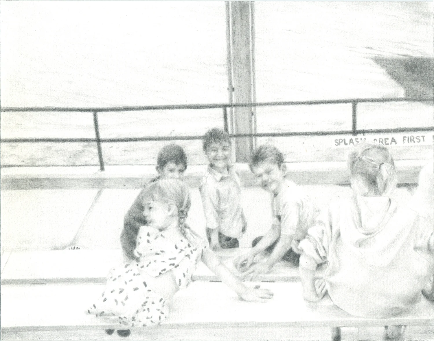 Untitled (Splash Area), graphite on paper, 2.5" x 3.5", 2011