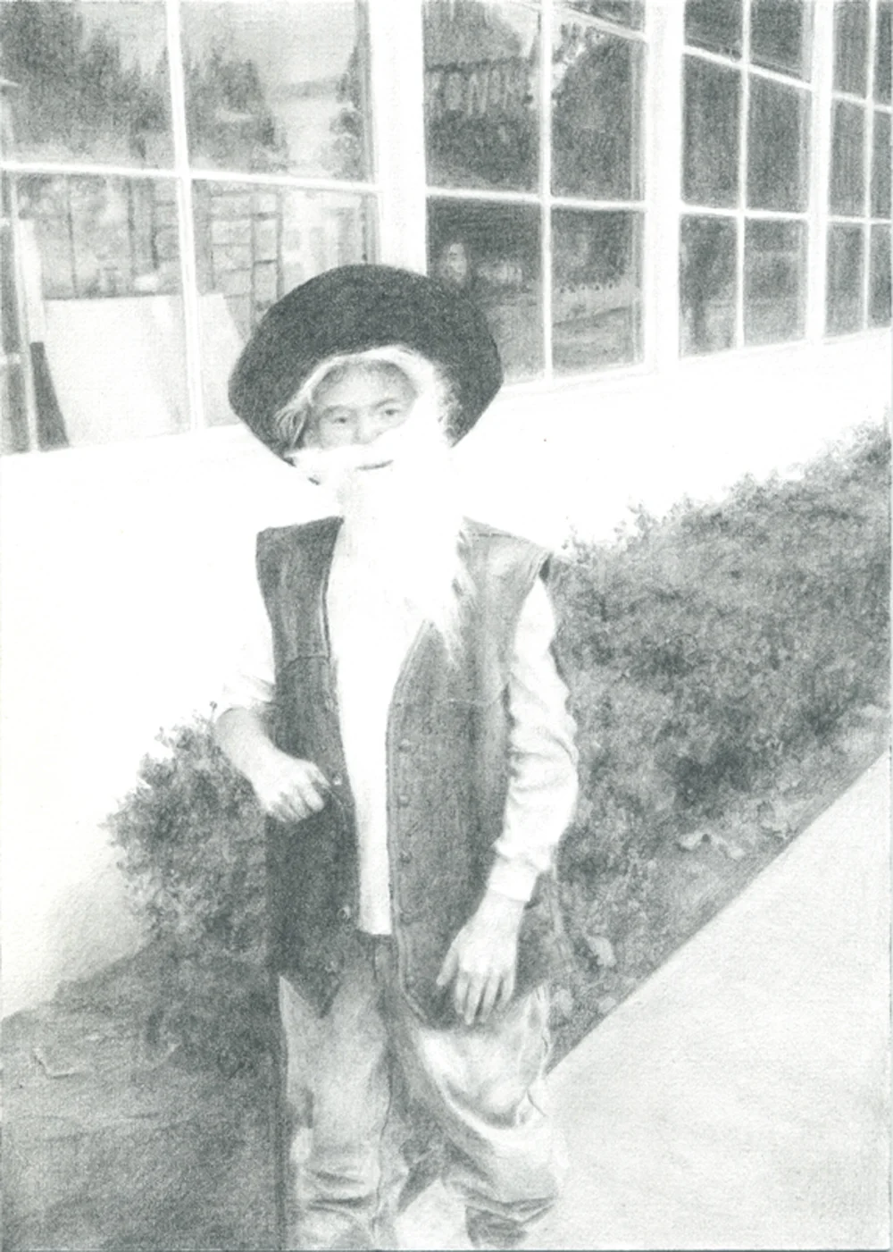 Untitled (Walt Whitman), graphite on paper, 5" x 4", 2011