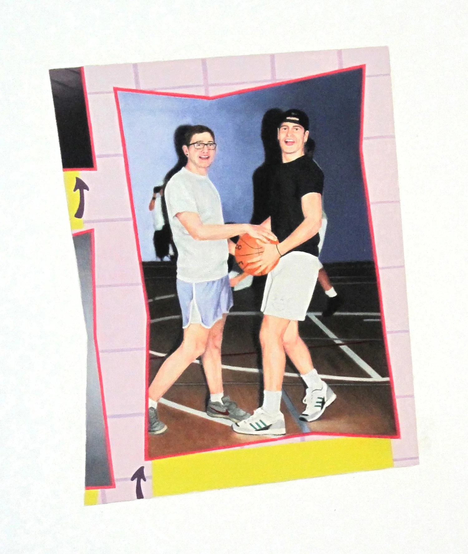 B-ball, 2015, oil on paper, 10” x 8”