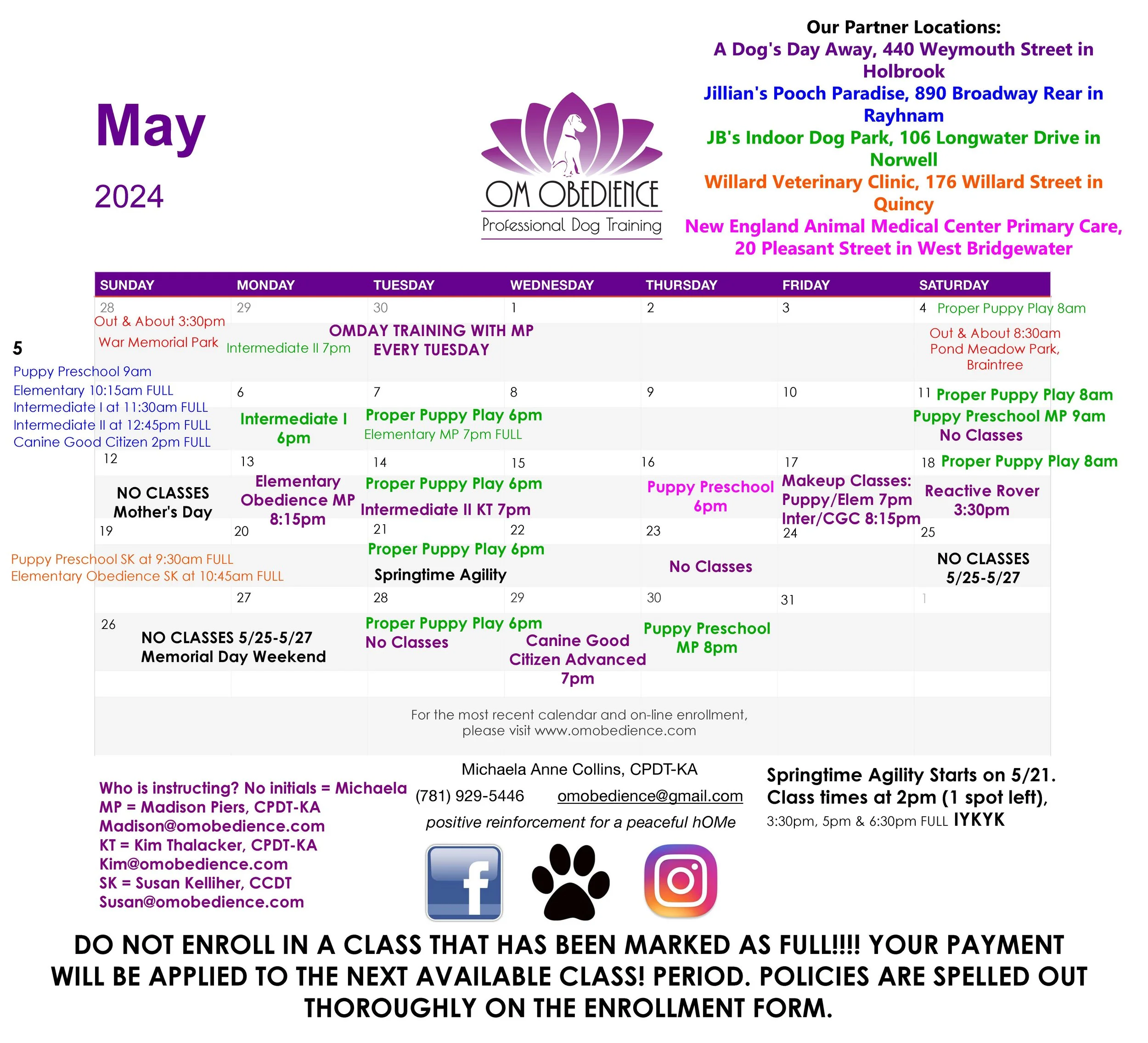 Calendar — OM OBEDIENCE