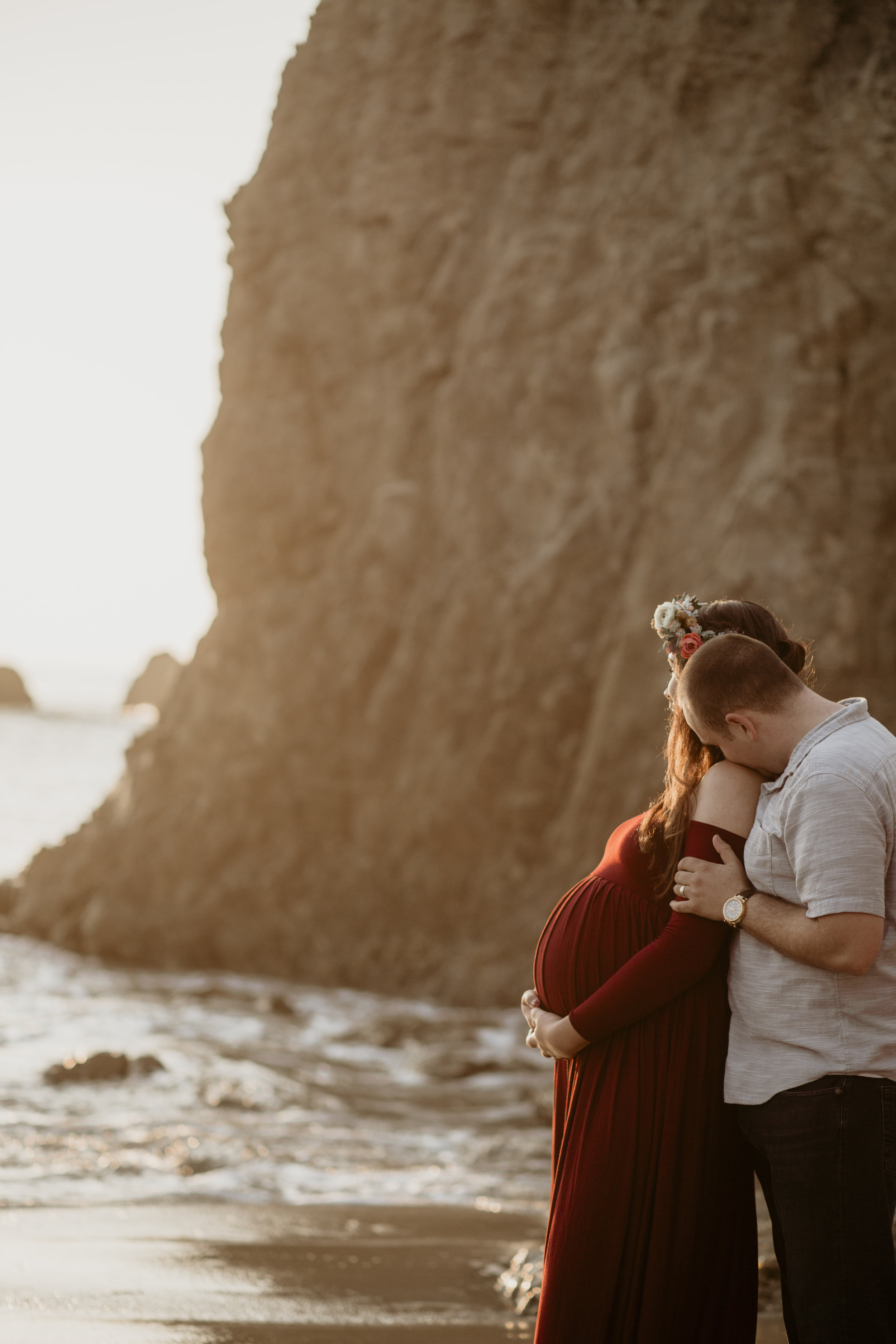 photographer bre thurston | san francisco bay area california | lifestyle maternity photography | outdoors on location beach mermaid flower crown and sunset shoot