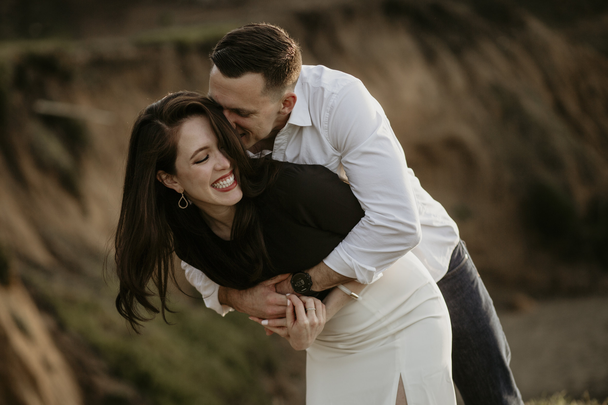 san francisco engagement + wedding photography by bre thurston | outside lifestyle photographer in the bay area | engaged couple on the beach at sunset