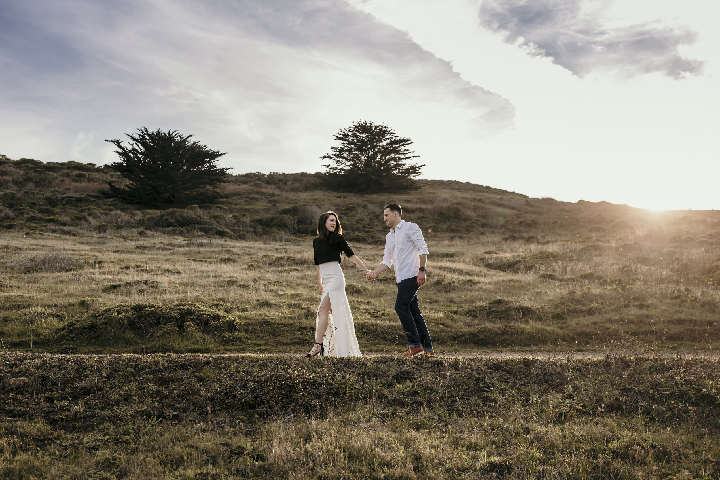 san francisco engagement + wedding photography by bre thurston | outside lifestyle photographer in the bay area | romantic engaged couple on the beach at sunset