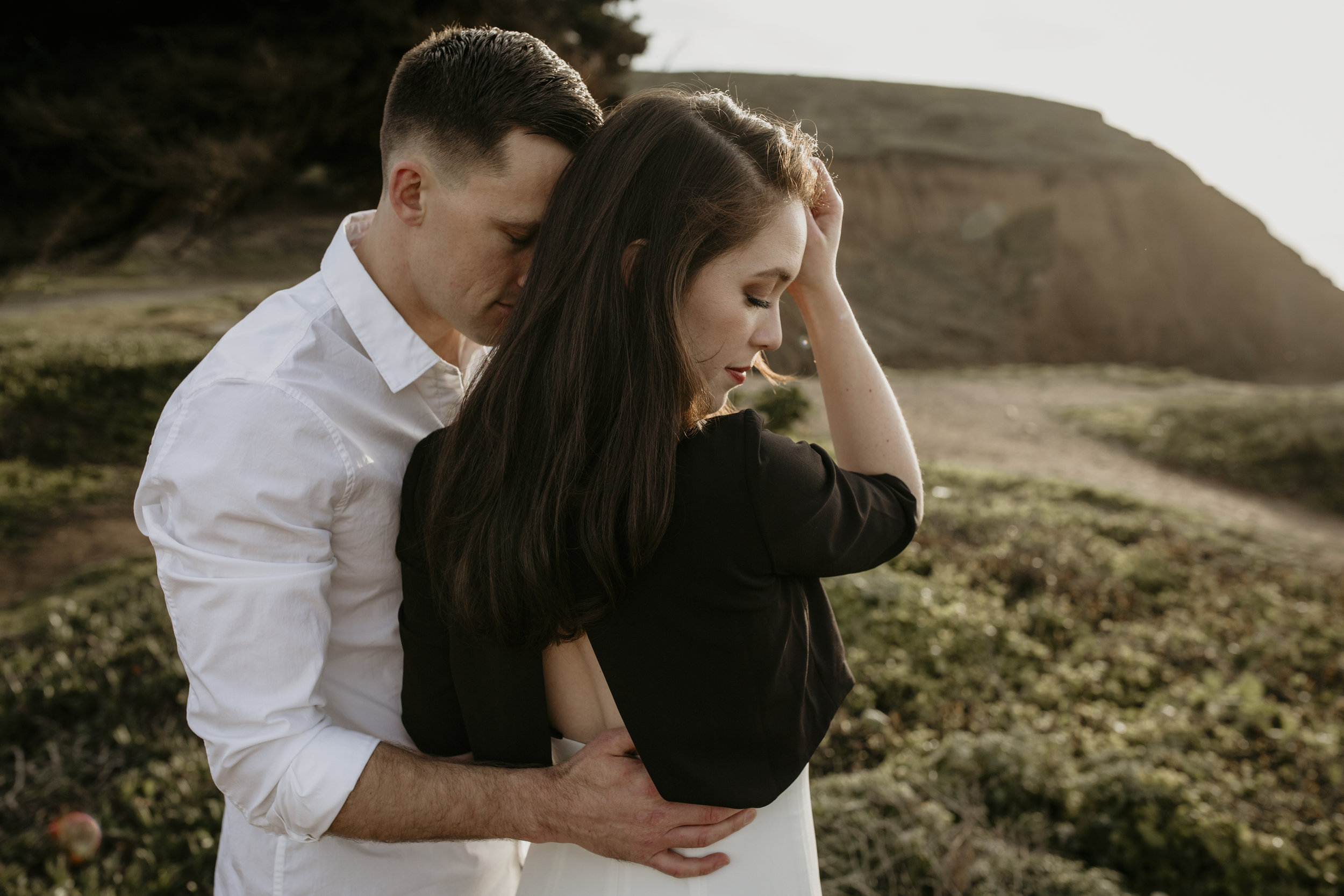 san francisco engagement + wedding photography by bre thurston | outside lifestyle photographer in the bay area | romantic engaged couple on the beach at sunset