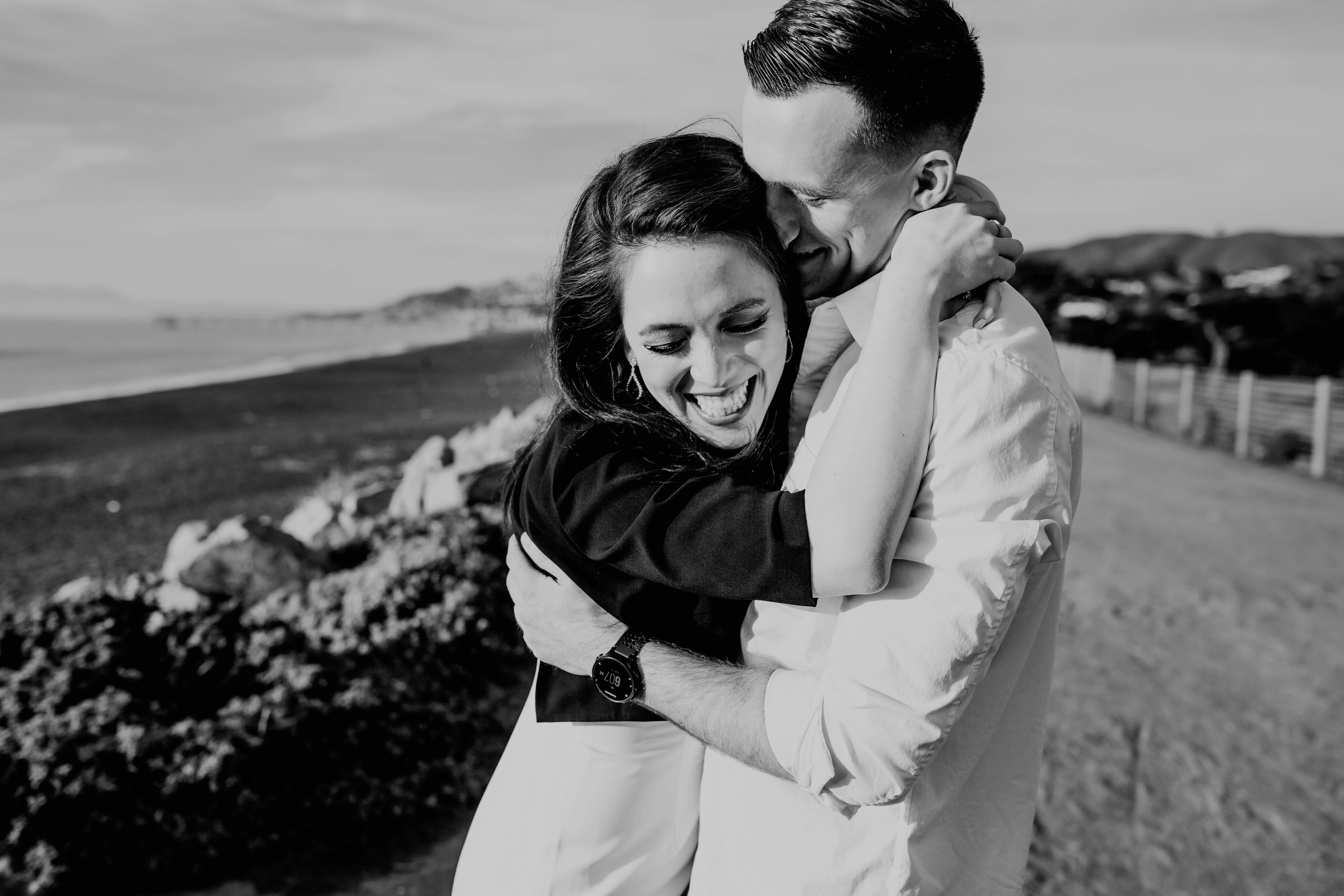 san francisco engagement + wedding photography by bre thurston | outside lifestyle photographer in the bay area | romantic engaged couple on the beach at sunset