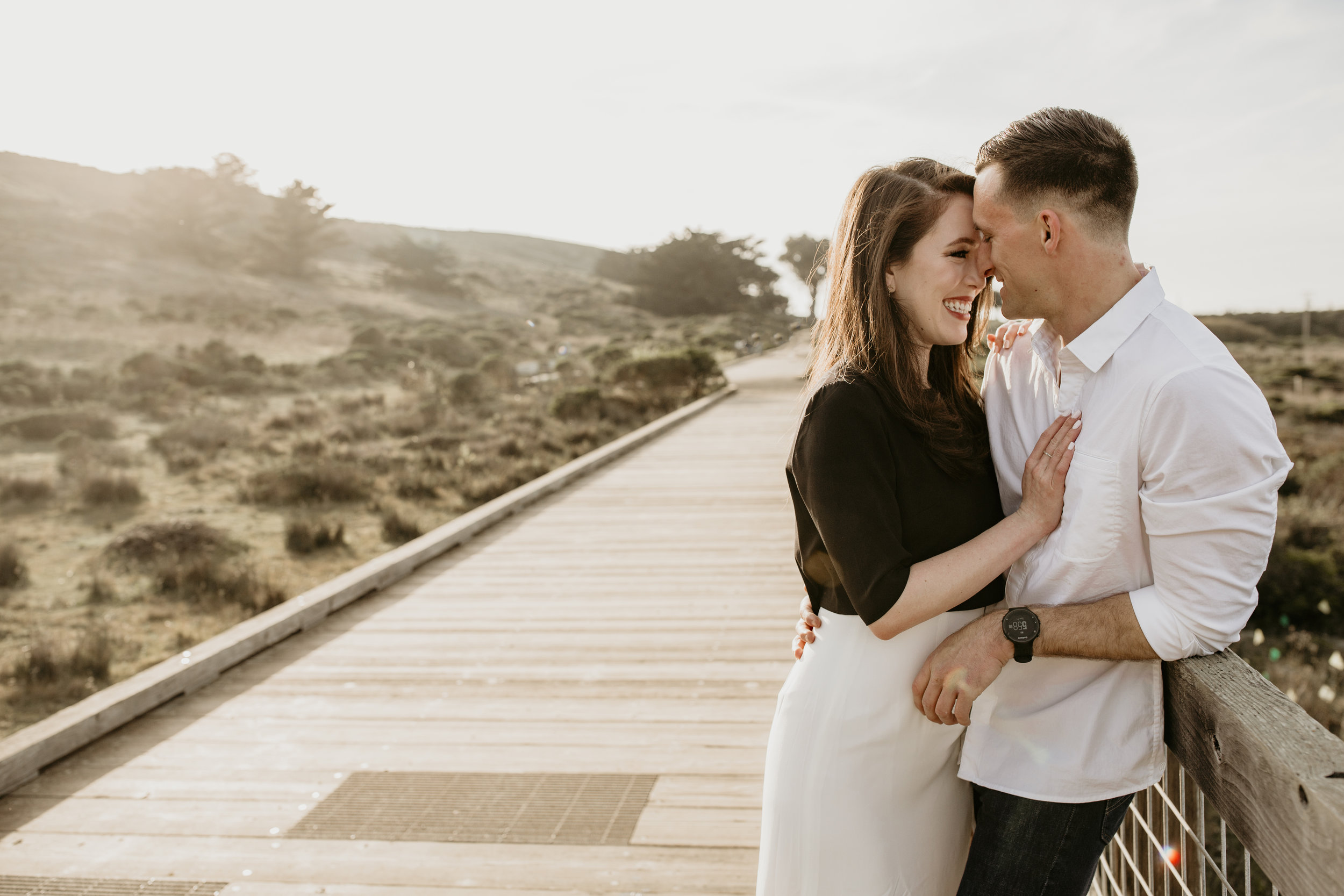 san francisco engagement + wedding photography by bre thurston | outside lifestyle photographer in the bay area | romantic engaged couple on the beach at sunset