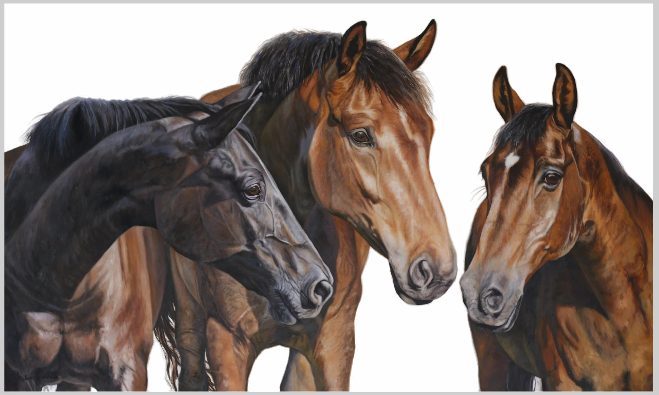 Portrait of The Three Girls - Oil on Canvas - 36"x60" - 2016