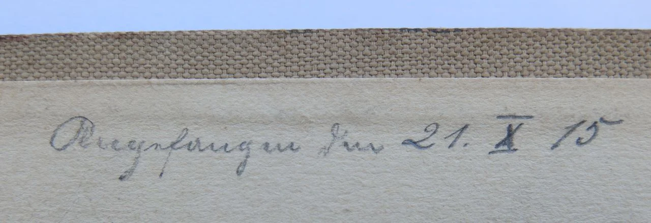 Kolling's German inscription - inside front cover