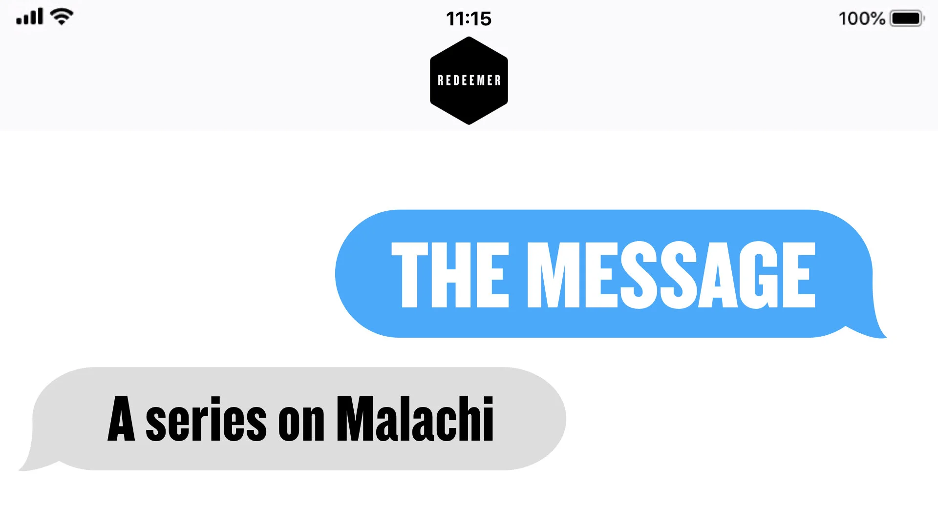 The Message of Malachi - A New Preaching series at Redeemer