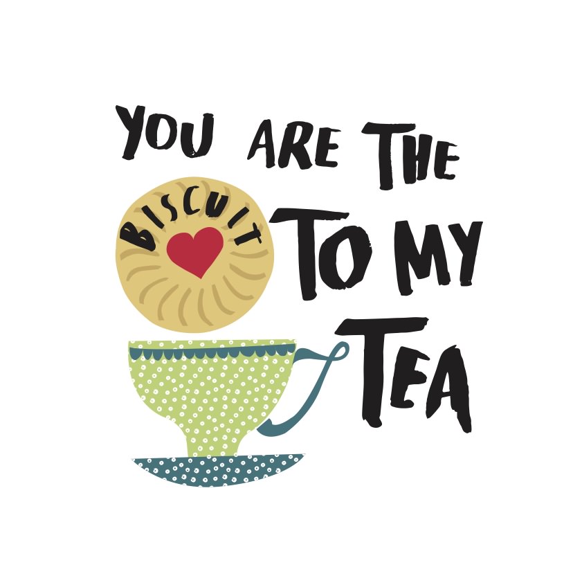 You Are The Biscuit To My Tea giant sized mugs designed by Lizzie Lees for the Ben de Lisi Debenhams Home range. ©  Debenhams Plc.