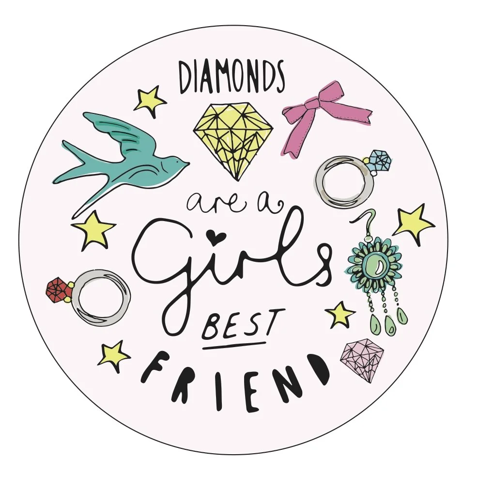Girly quirky illustrations for Think Pink range designed by Lizzie Lees for Debenhams. © Debenhams Plc.