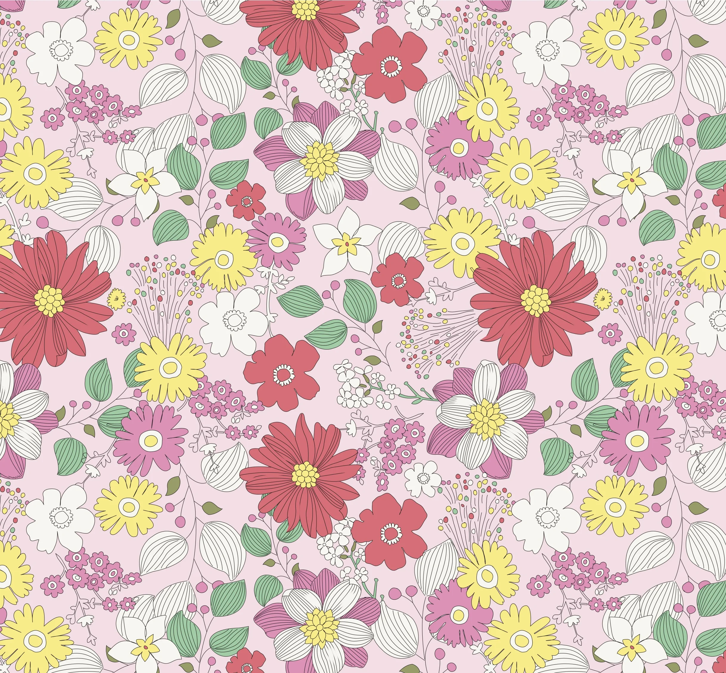 Linear soft girly floral designed by Lizzie Lees developed for Marks & Spencer. © Marks and Spencer.