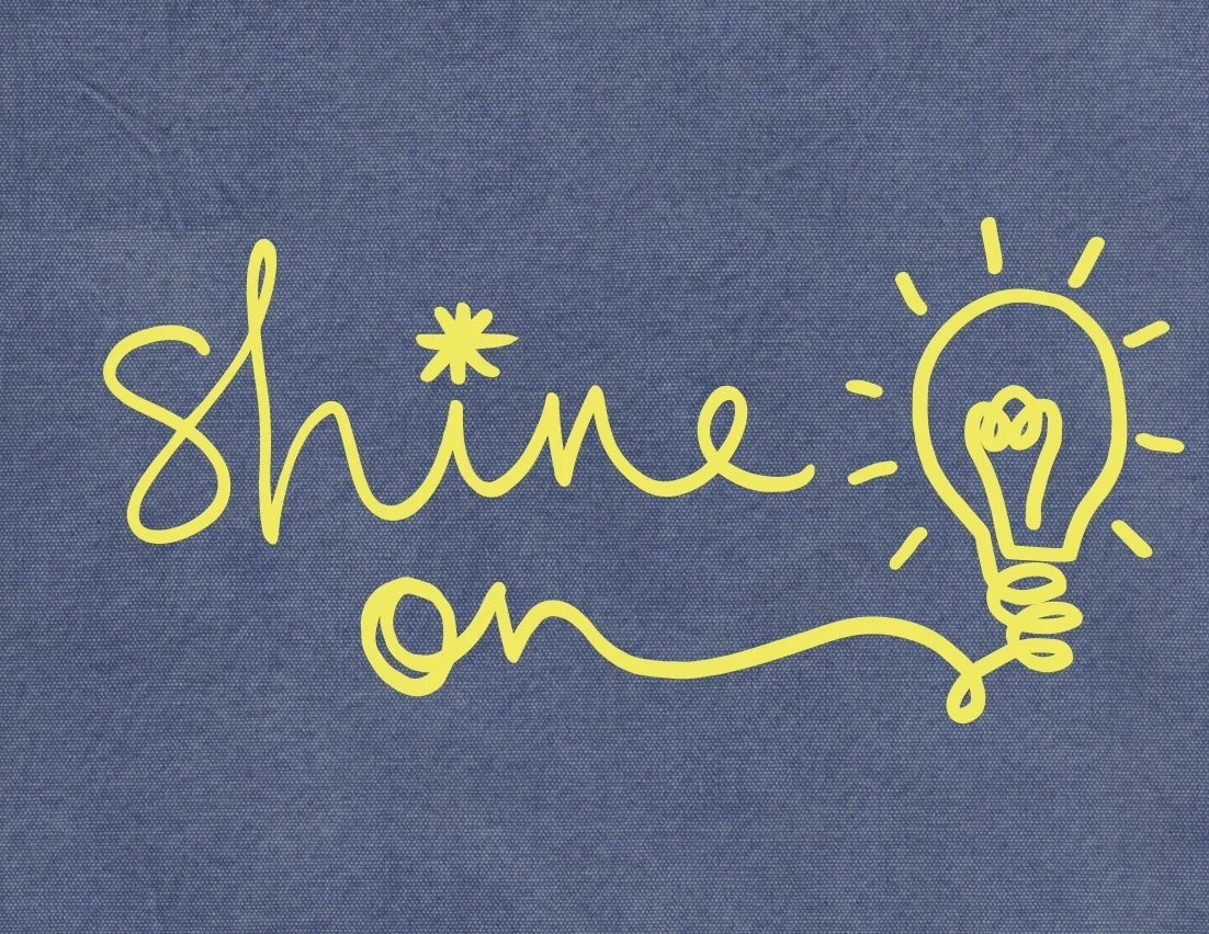 Shine light bulb postcard illustration designed by Lizzie Lees for Paperchase. © Paperchase Ltd