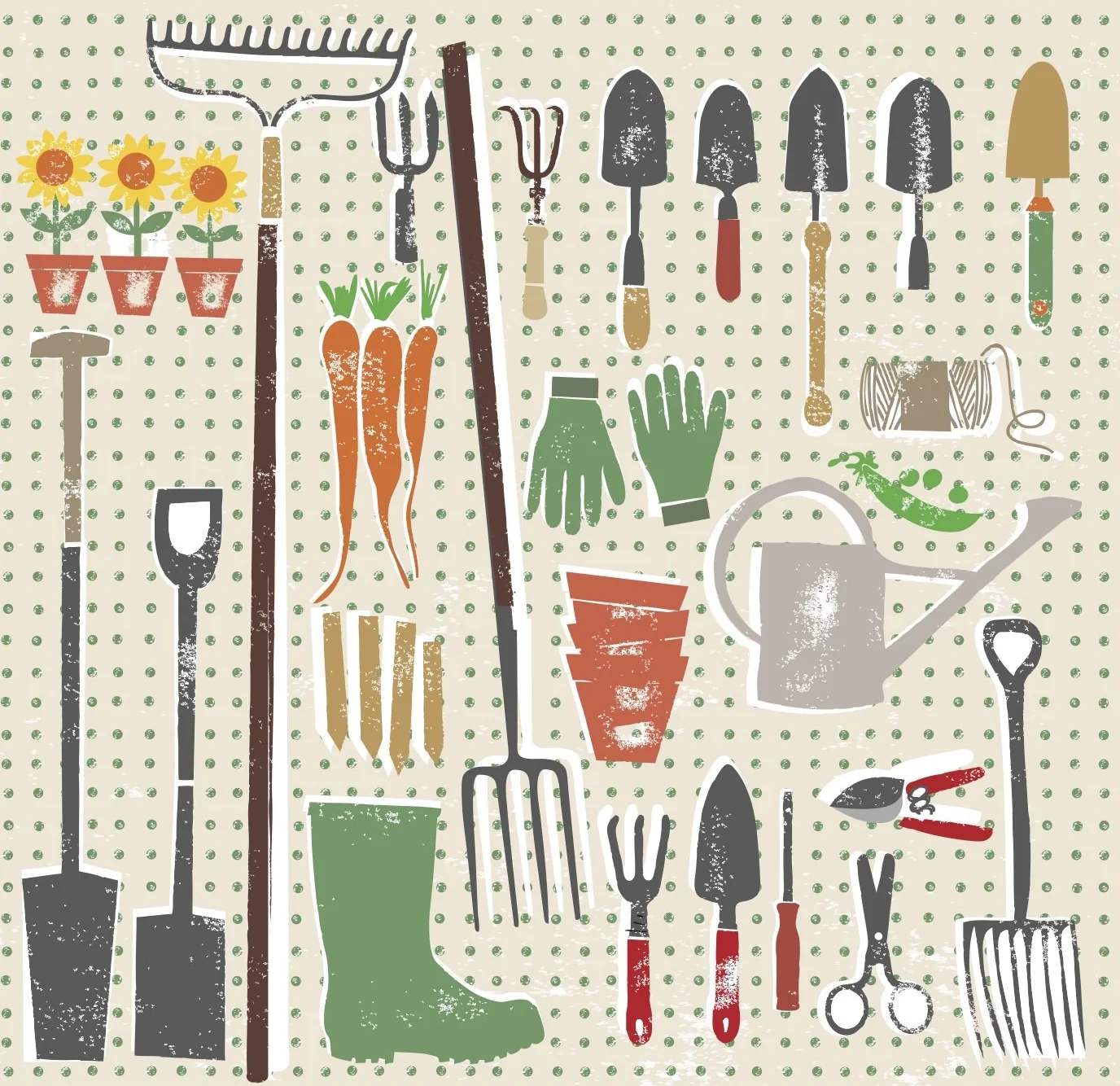 Gardening journal illustration designed by Lizzie Lees for Paperchase. © Paperchase Ltd.