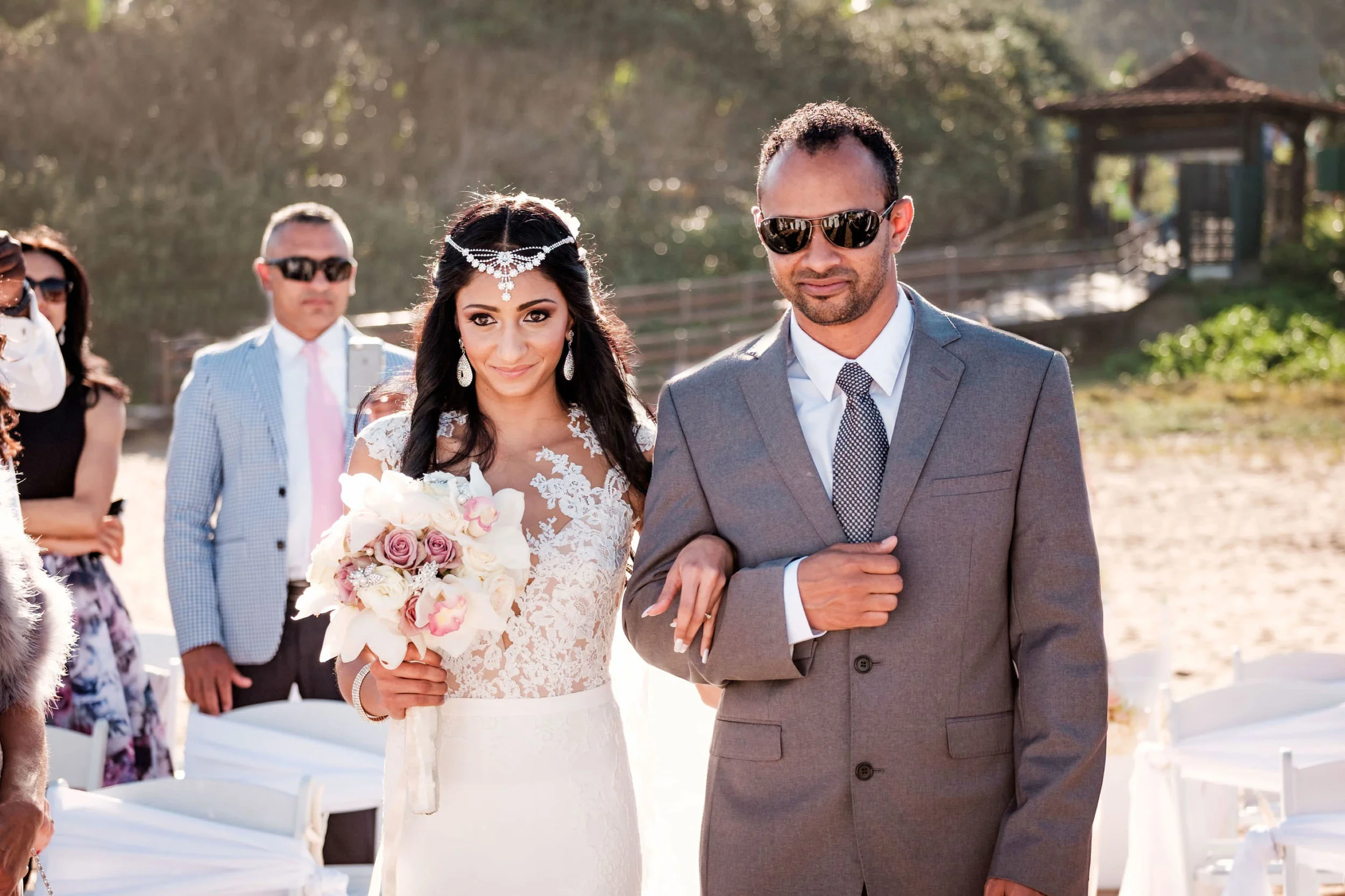 Zimbali Ballito Wedding Photography RBadal beach ceremony bride aisle