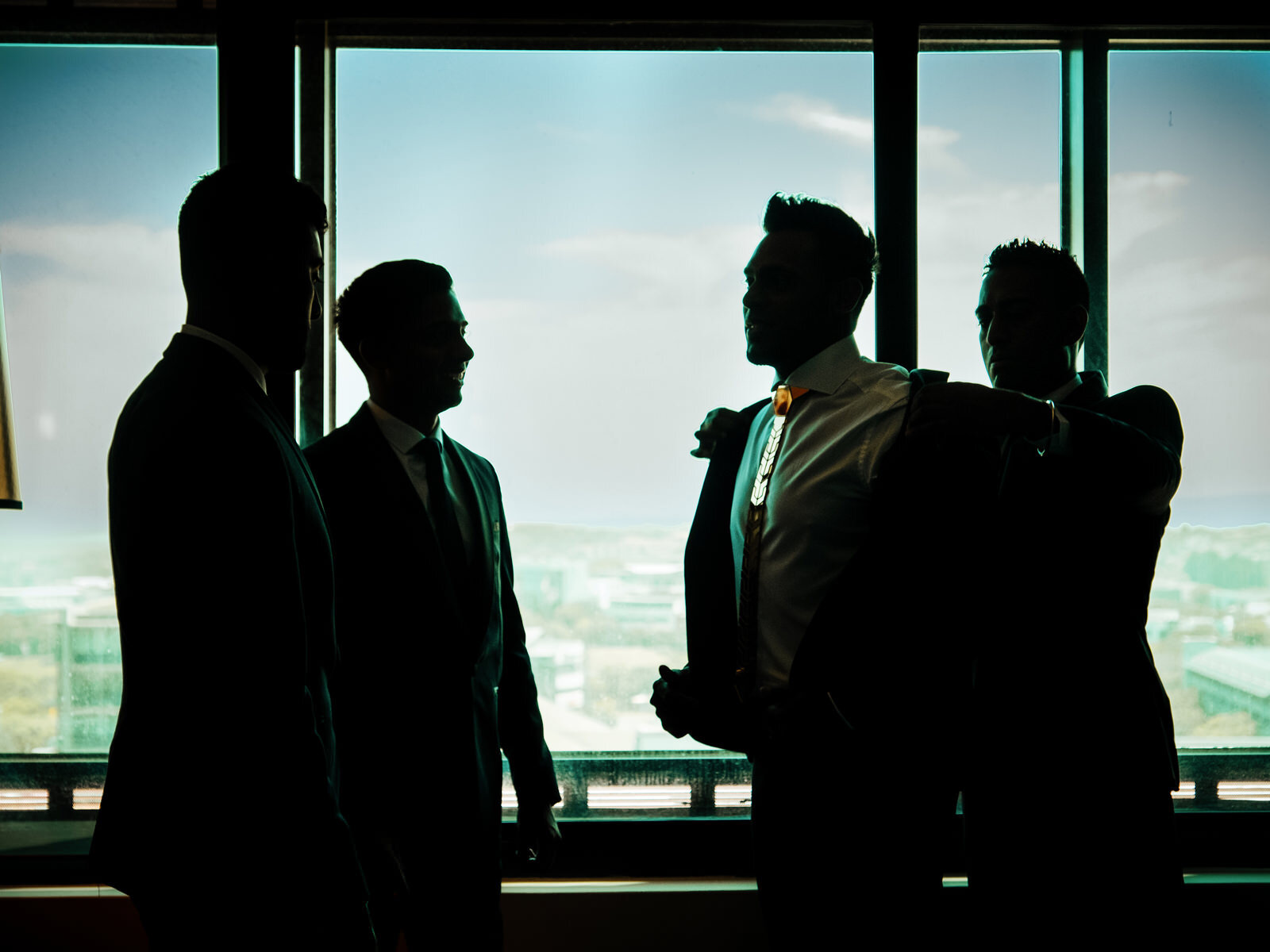 RBadal Photography Coastlands Wedding Aaron Merissa groom getting ready