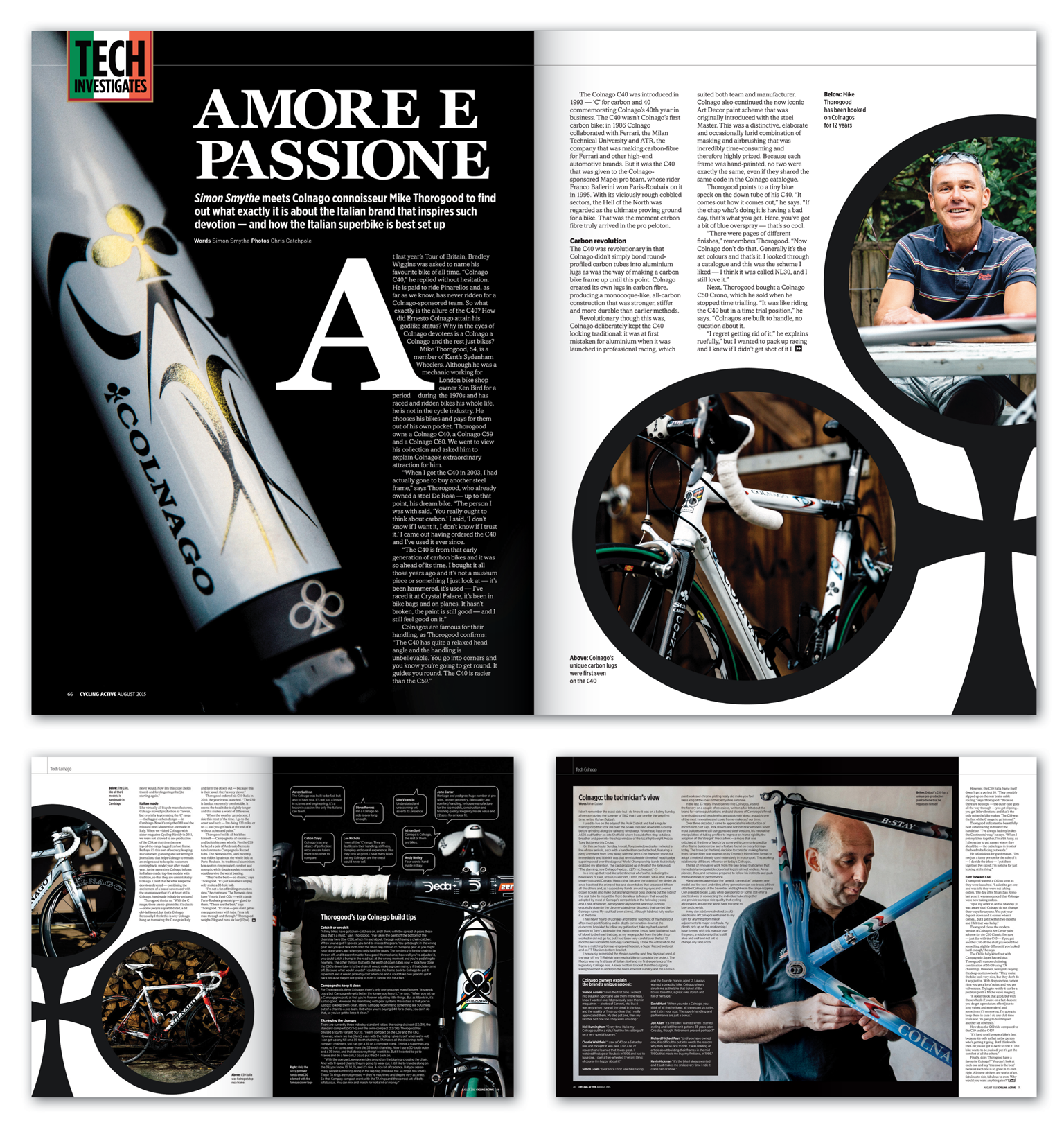 In this feature I had to show a mans passion for his collection and the craftsmanship of each bike, I used the bike brand as the main inspiration and theme throughout.