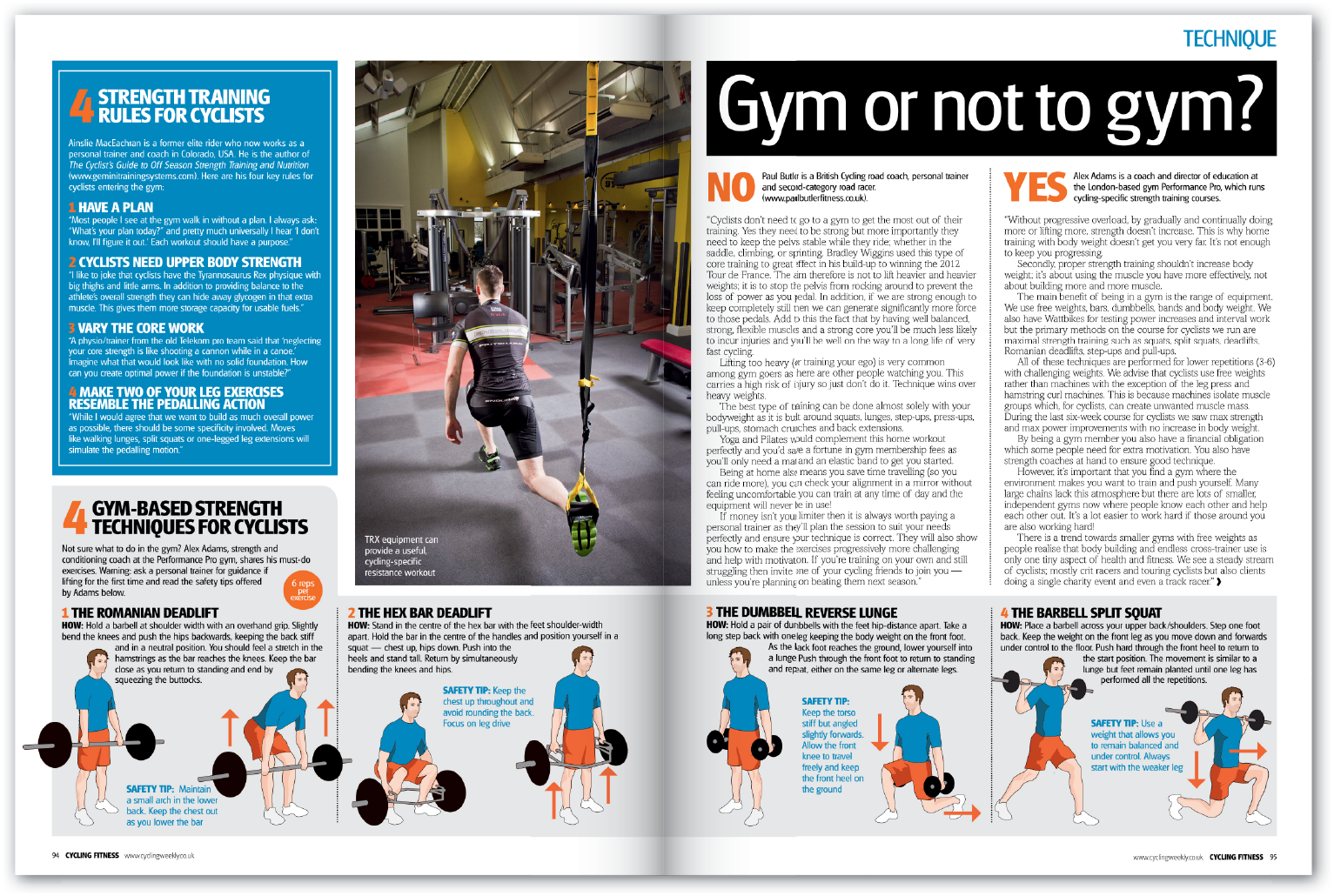 I drew the Gym-based strength techniques in Illustrator as I was given lots of different reference material that did not match stylistically so this made the boxout look more professional