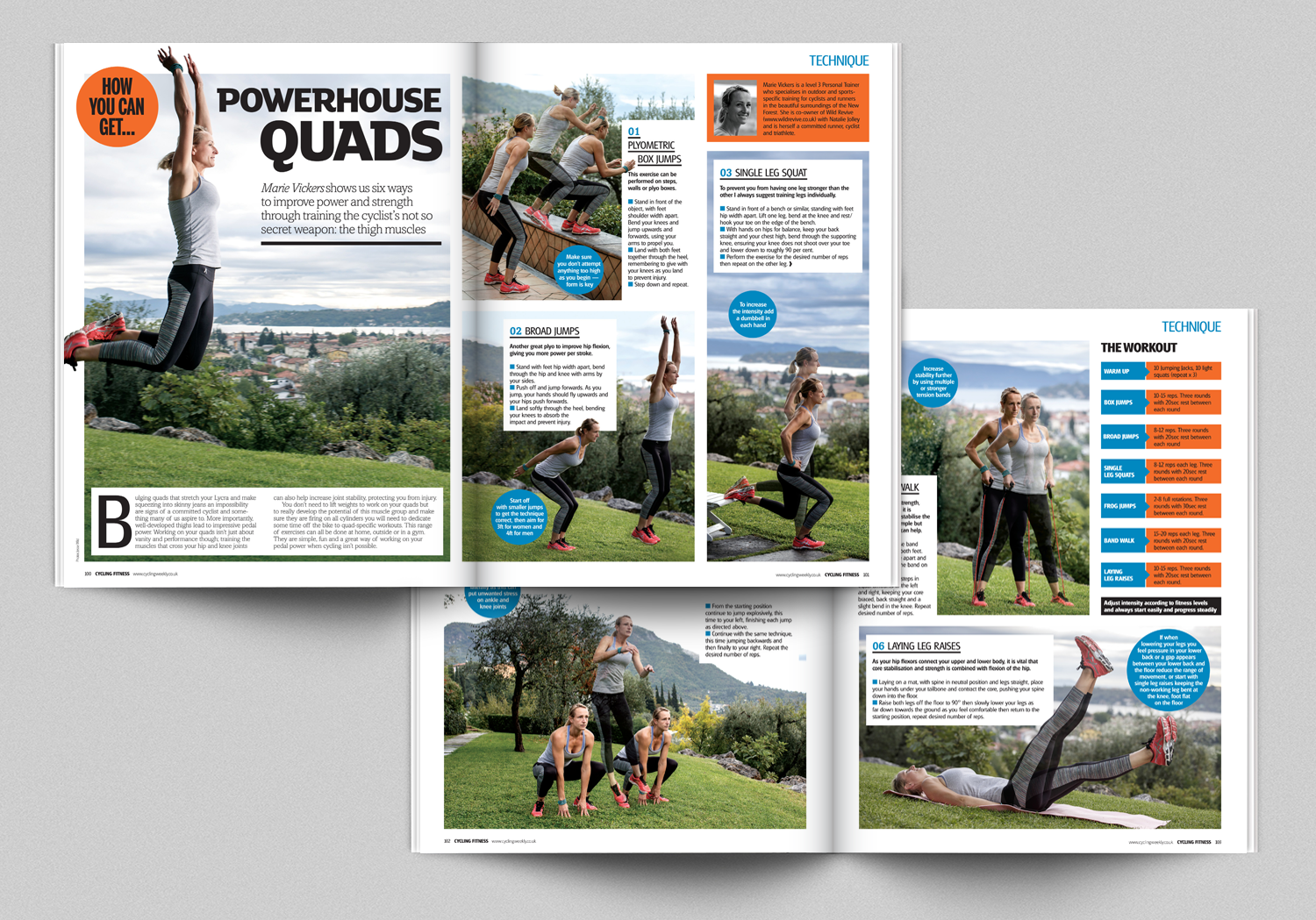 When I want to overlap exercises to show how they work I have to make sure the photographer doesn't move from shot to shot