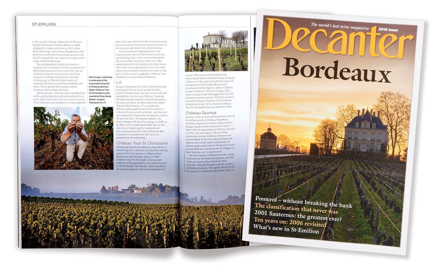 I have worked on a number of supplements for Decanter magazine where I have done both the picture research and the design