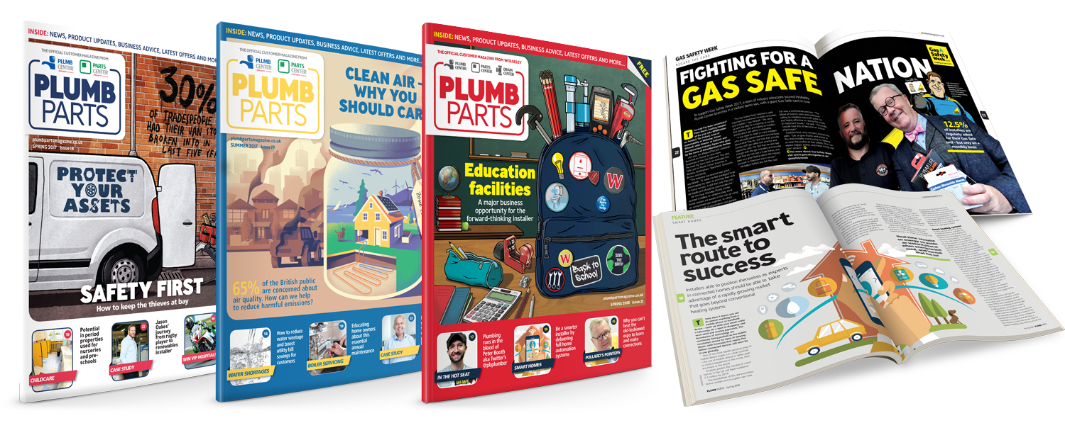 Plumb Parts magazine was not only an informative read while designing it but fun to work on as i got to commission illustrations for all of the covers