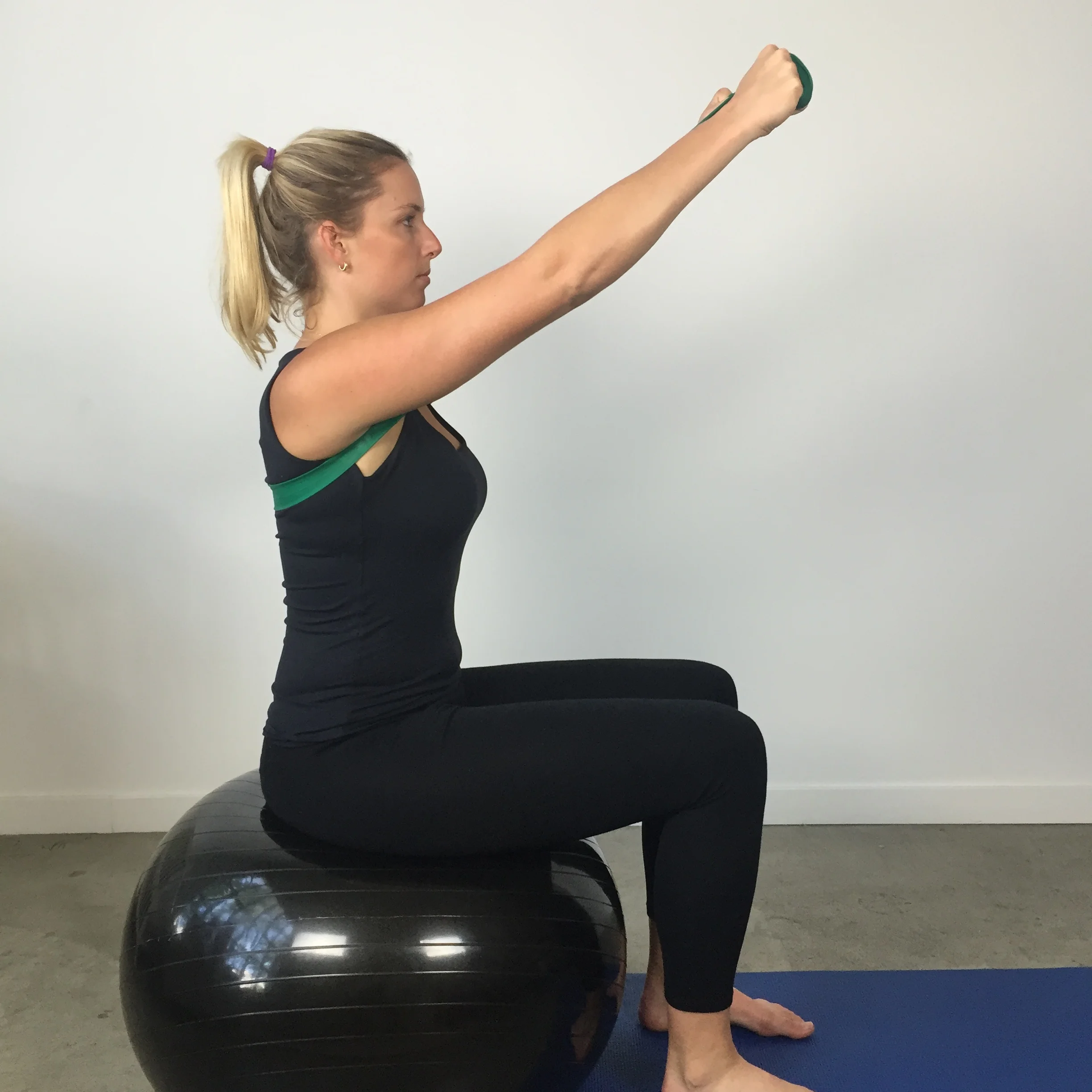 Sitting theraband overhead press x 2
