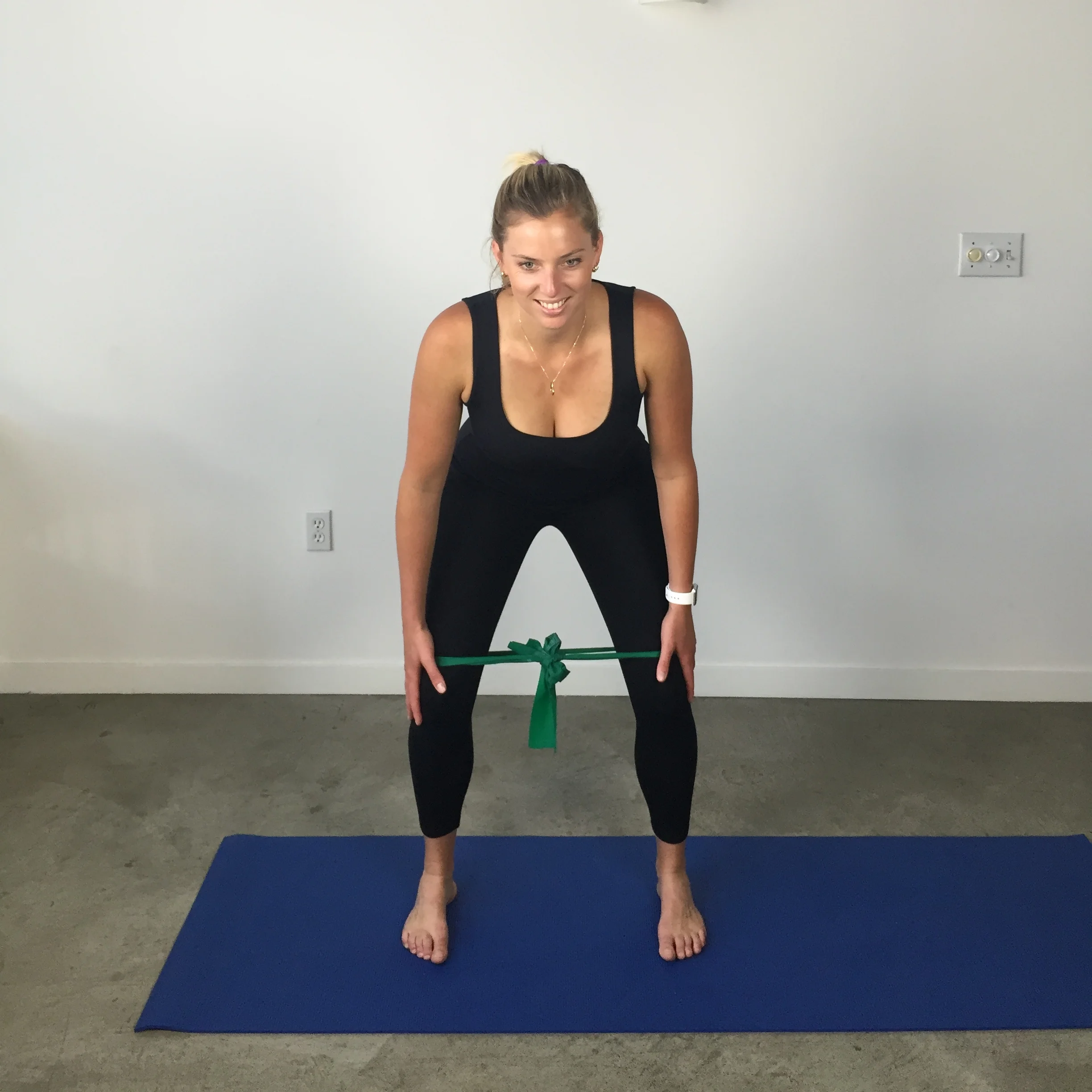 Free squat w theraband x 3