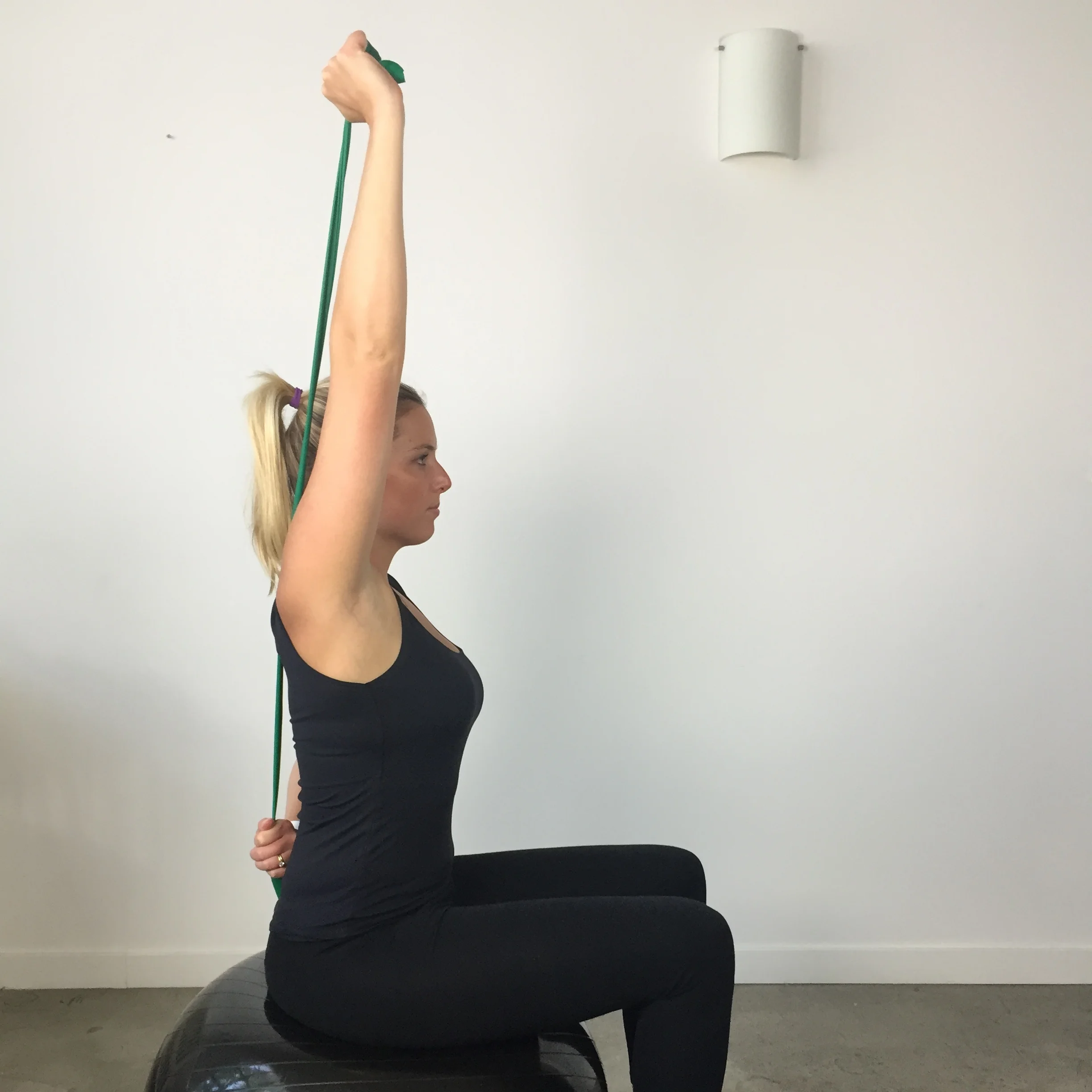 Theraband tricep extensions x 1