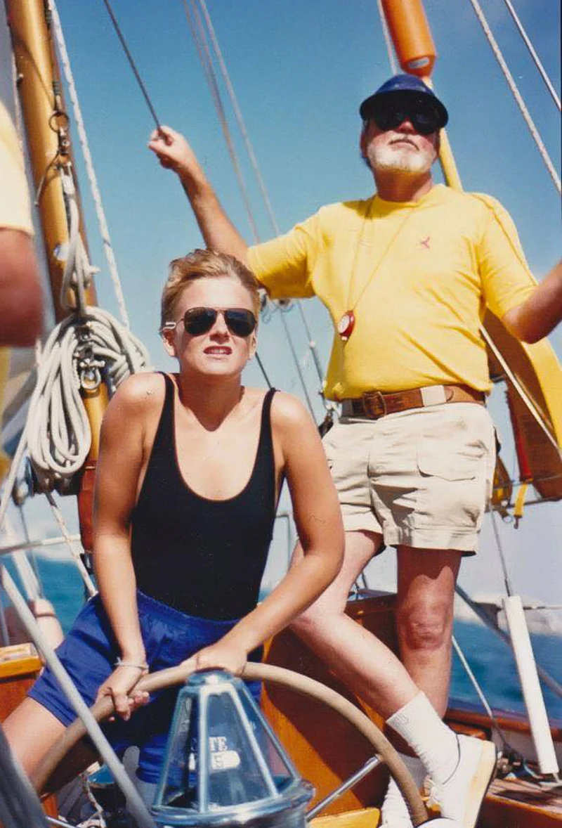 Dad and me aboard Scottish Fantasy II, 1987