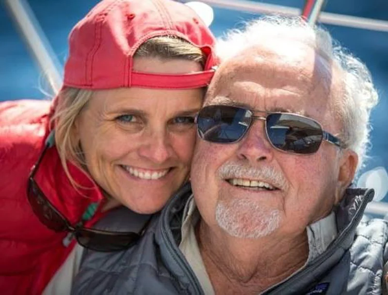 Dad and me aboard Haunani, 2014