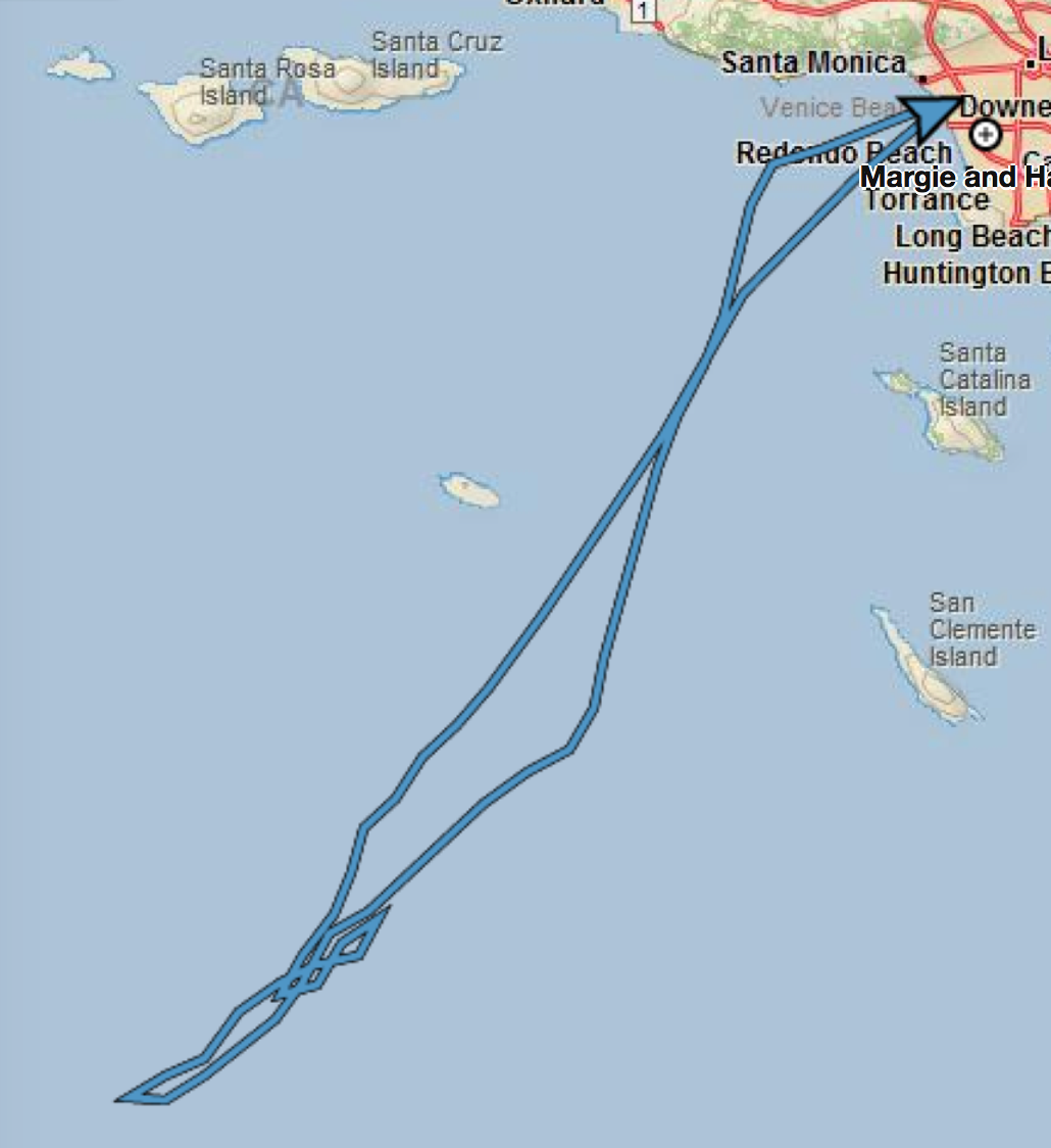 our track complete with my 52 mile dogleg in the middle :-)