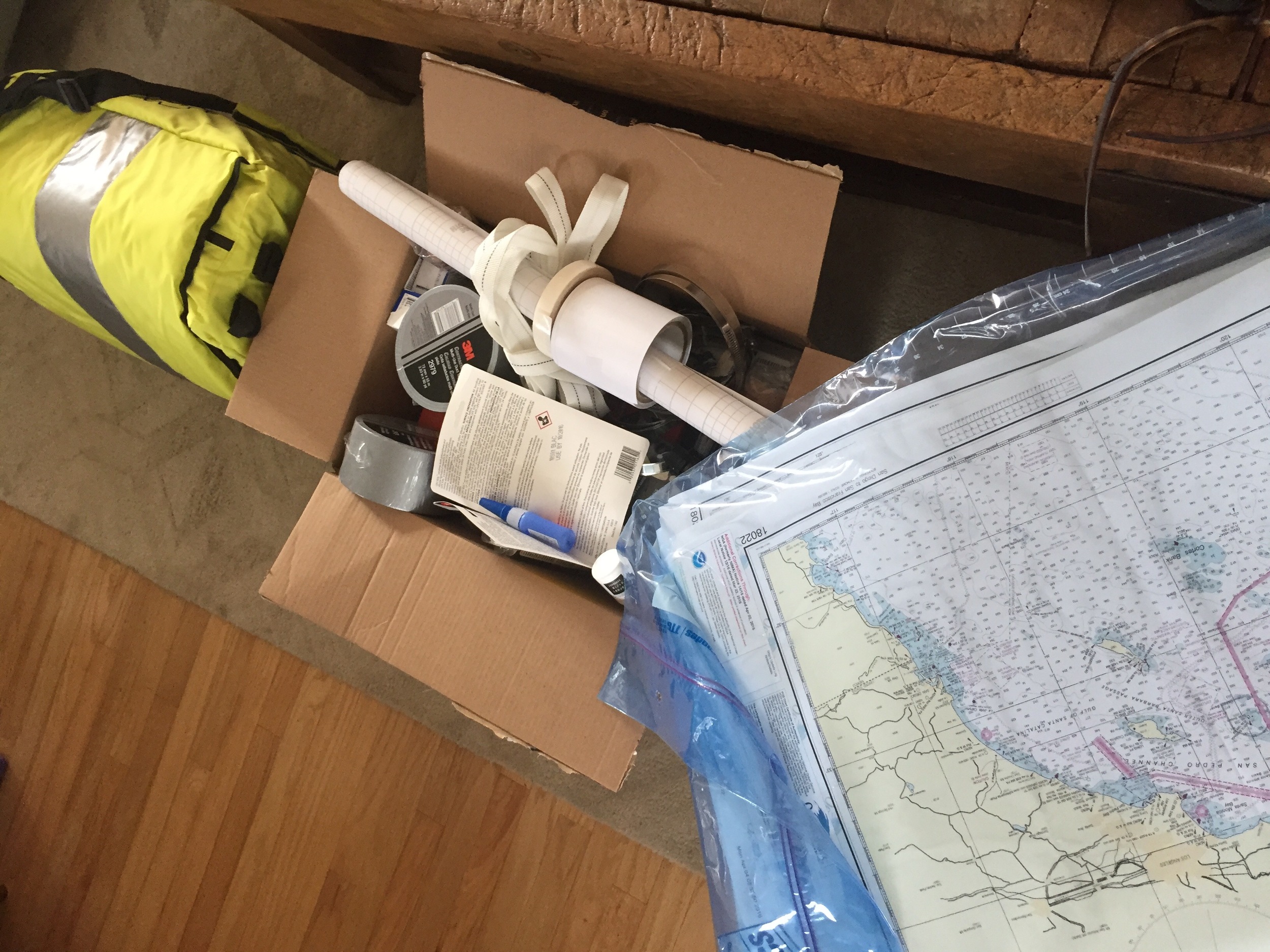 charts, ditch bag, medical supplies...you name it, all ready to go.