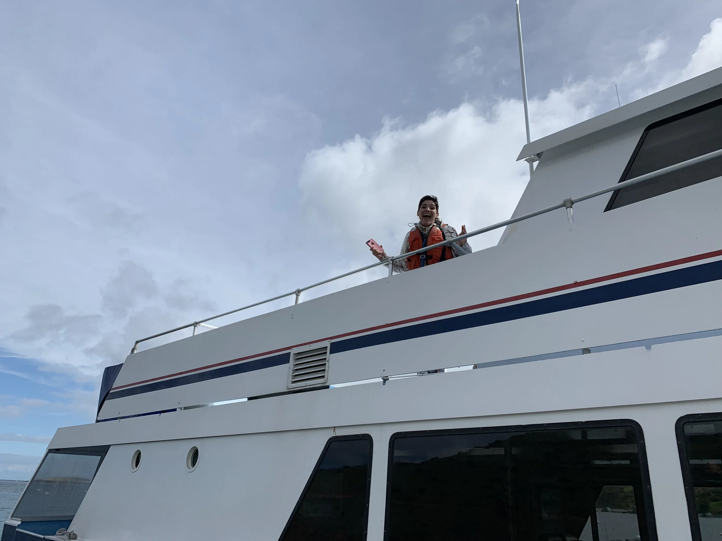 My sweet friend Robin arriving to keep me company on the sail home!